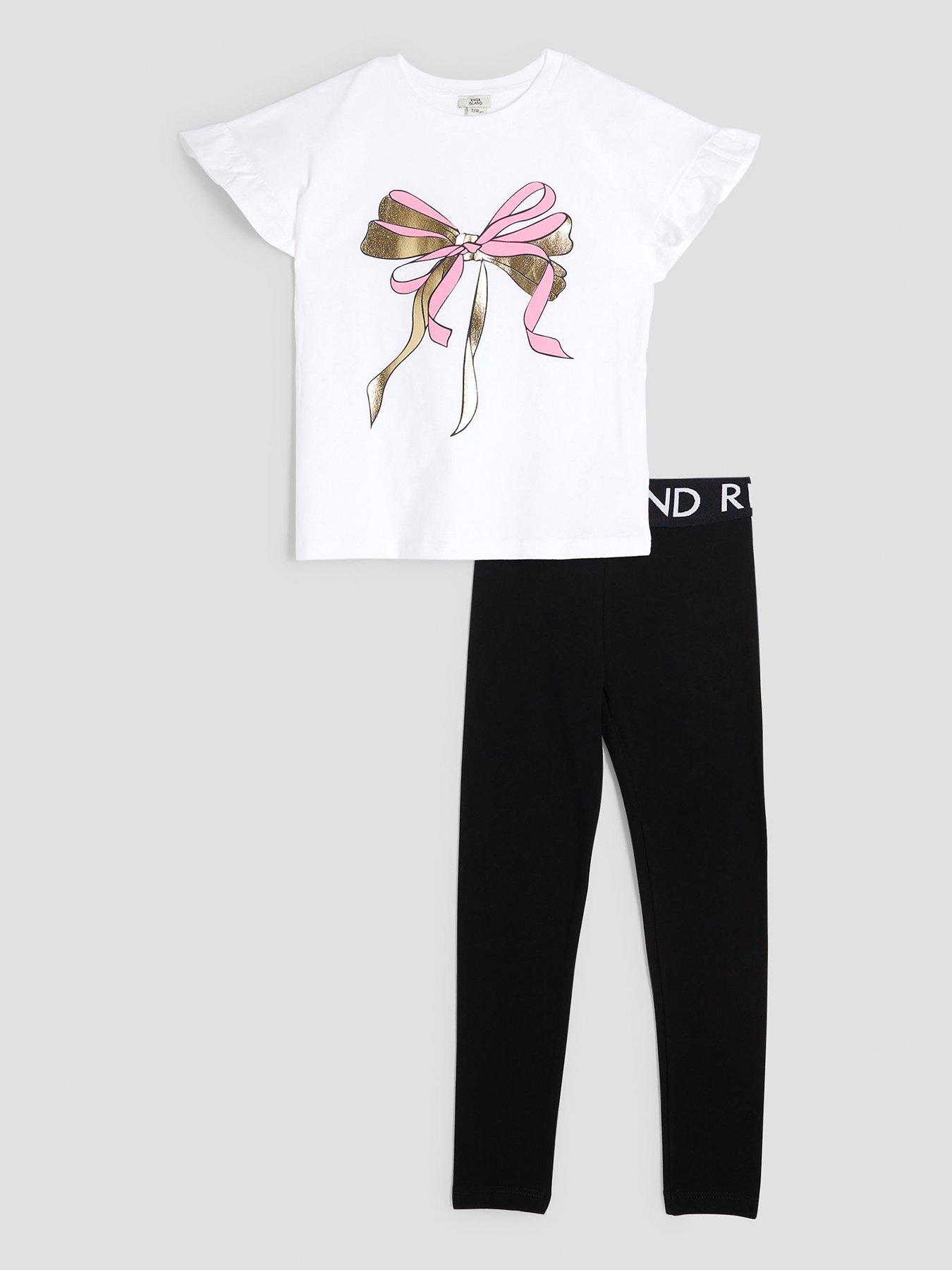 undefined Girls T-shirt And Leggings Set - White