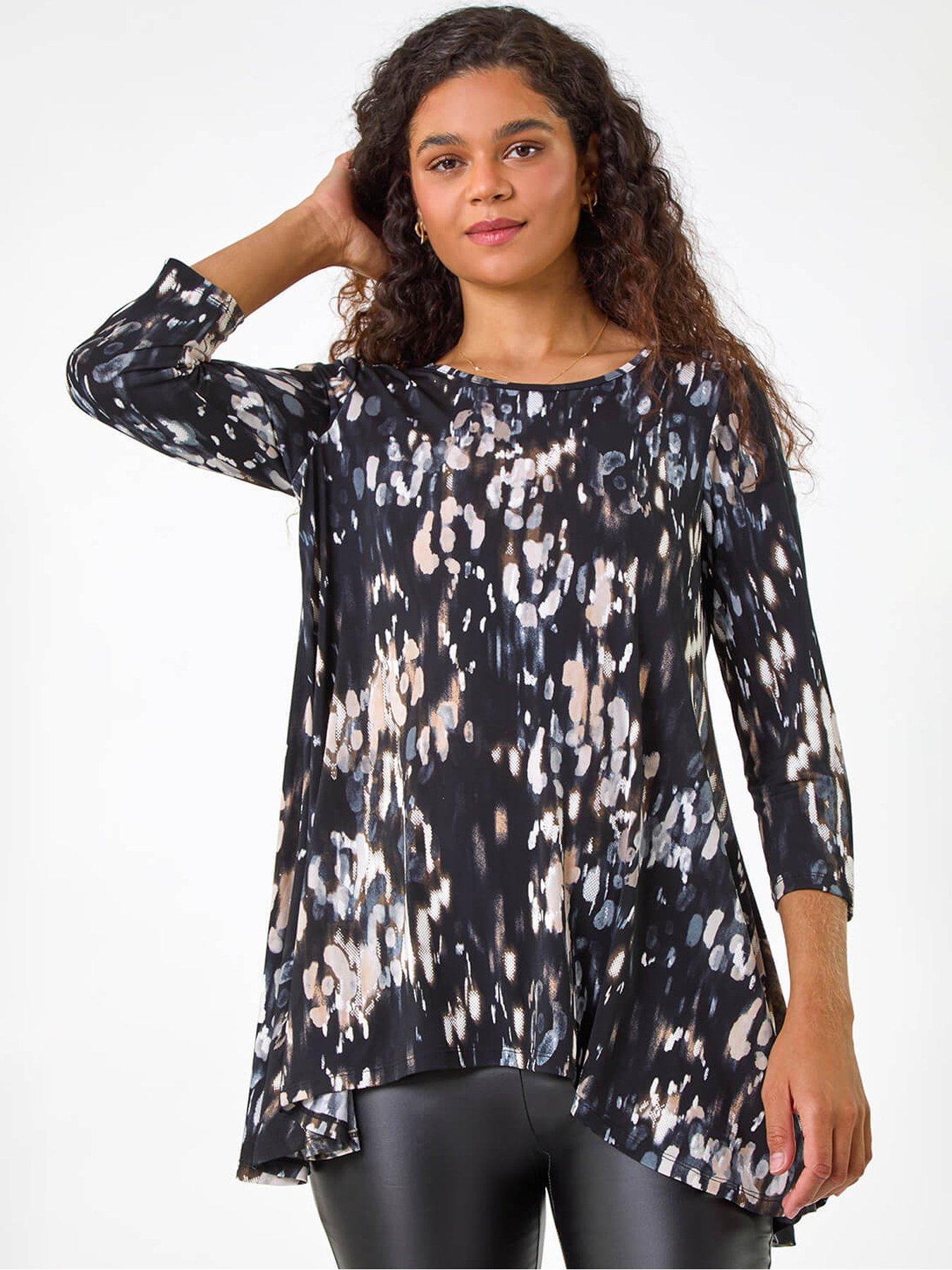 Image 1 of 5 of Roman Abstract Print Tunic - Taupe