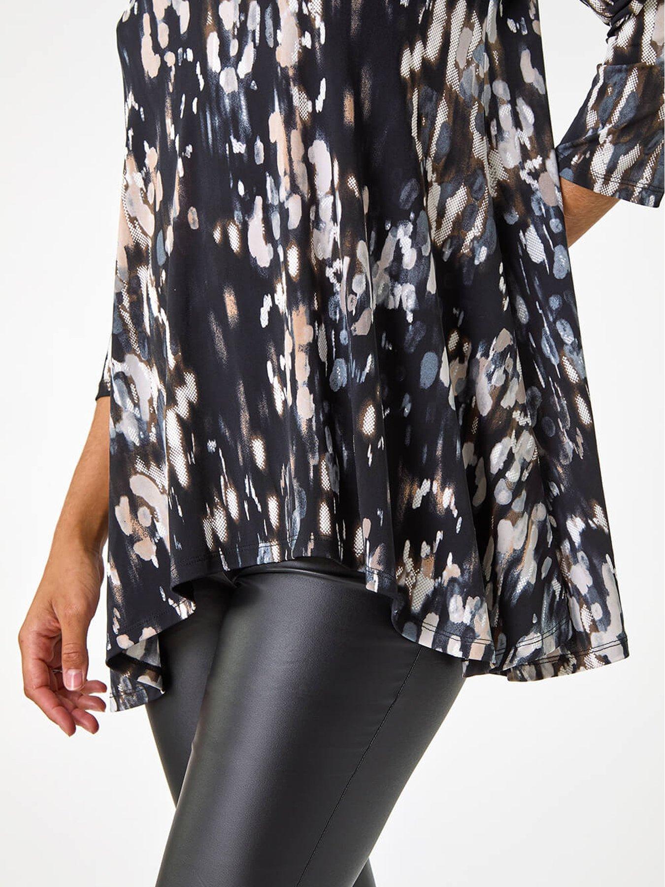 Image 5 of 5 of Roman Abstract Print Tunic - Taupe