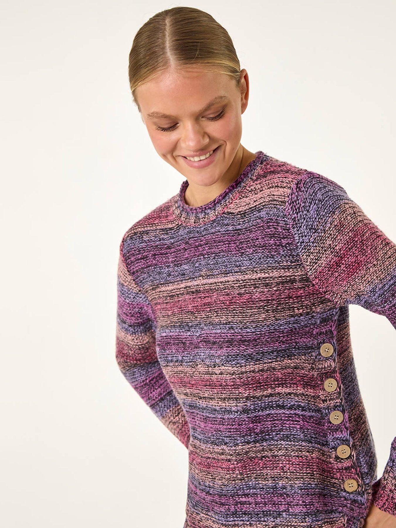 Image 4 of 5 of Roman Spacedye Curved Hem Jumper - Wine