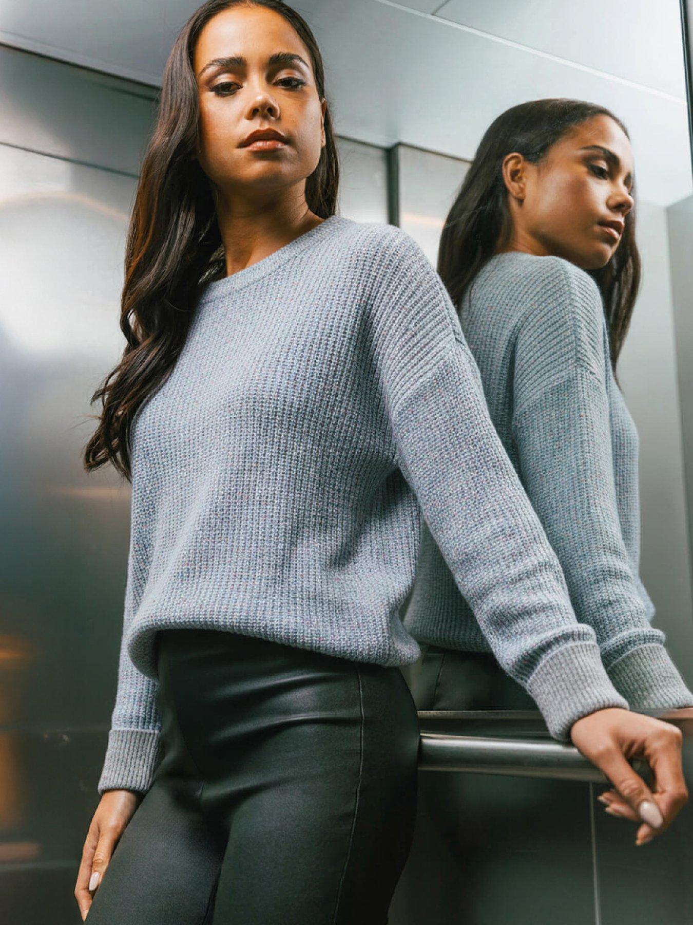 Roman Contrast Cuff Knit Jumper, Blue, Size 12, Women