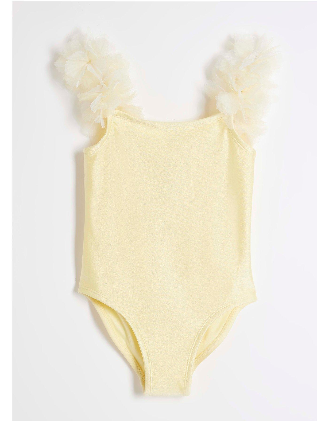 undefined Girl 3D Flower Swimsuit - Yellow