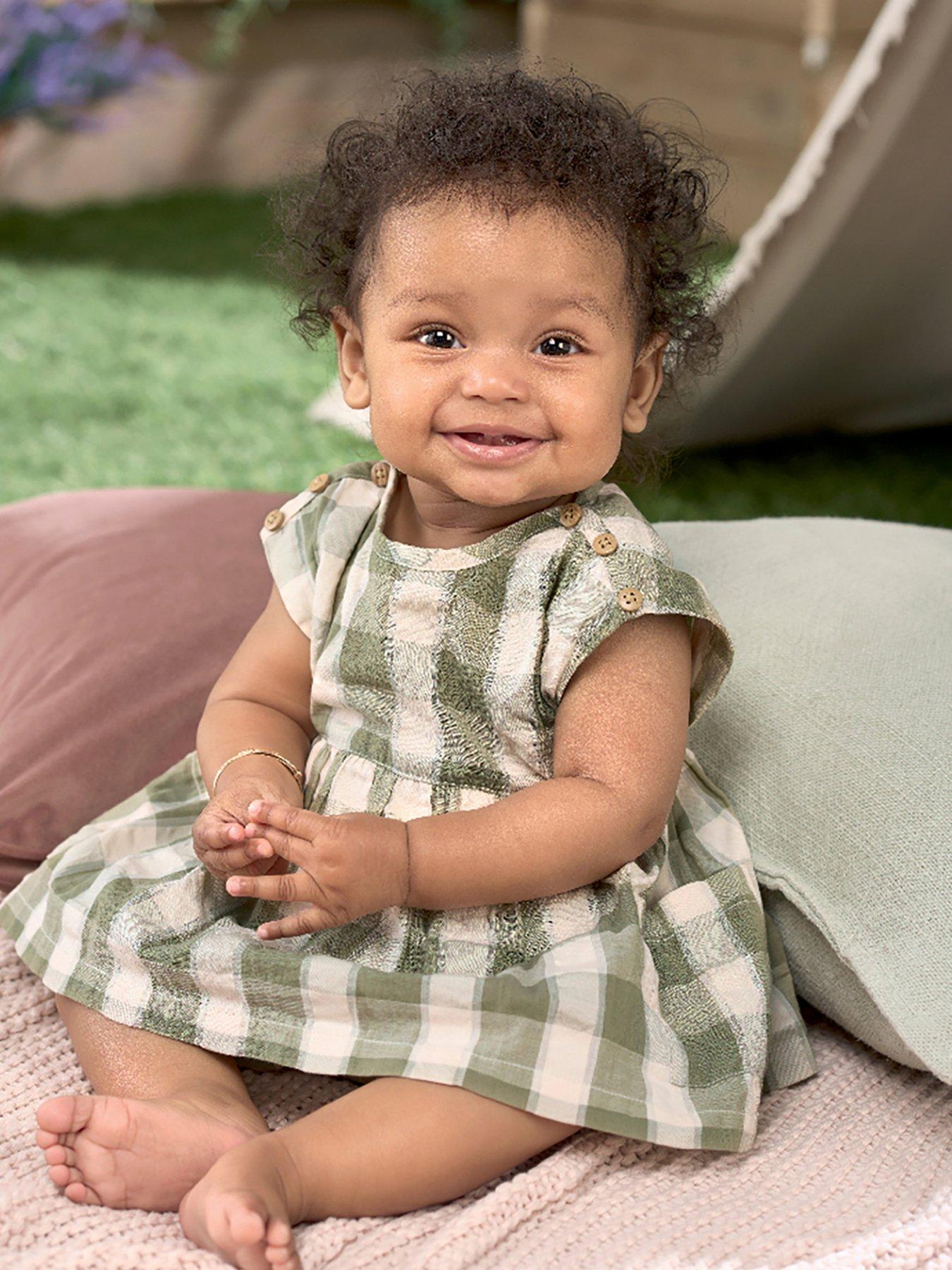 undefined Baby Girls 2 Piece Gingham Dress & Bloomer Set - Green