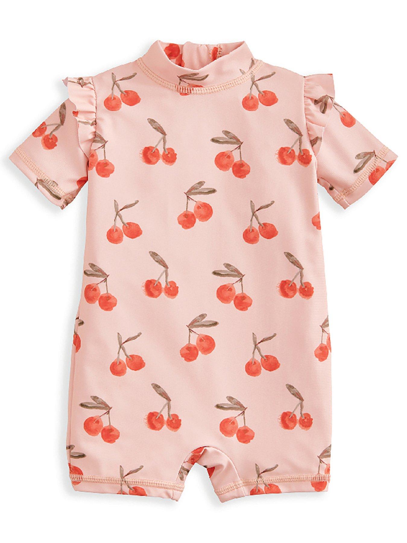 Image 1 of 2 of Mamas & Papas Baby Girls Cherry Print Rashsuit - Pink