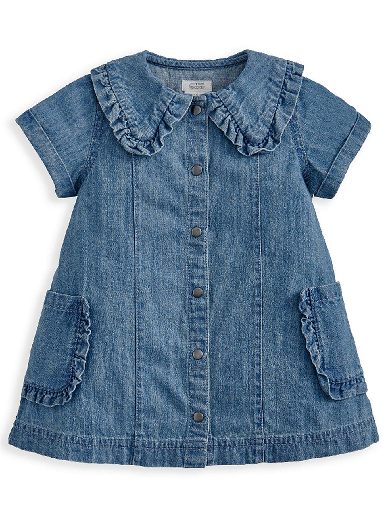 undefined Baby Girls Denim Shirt Dress - Blue