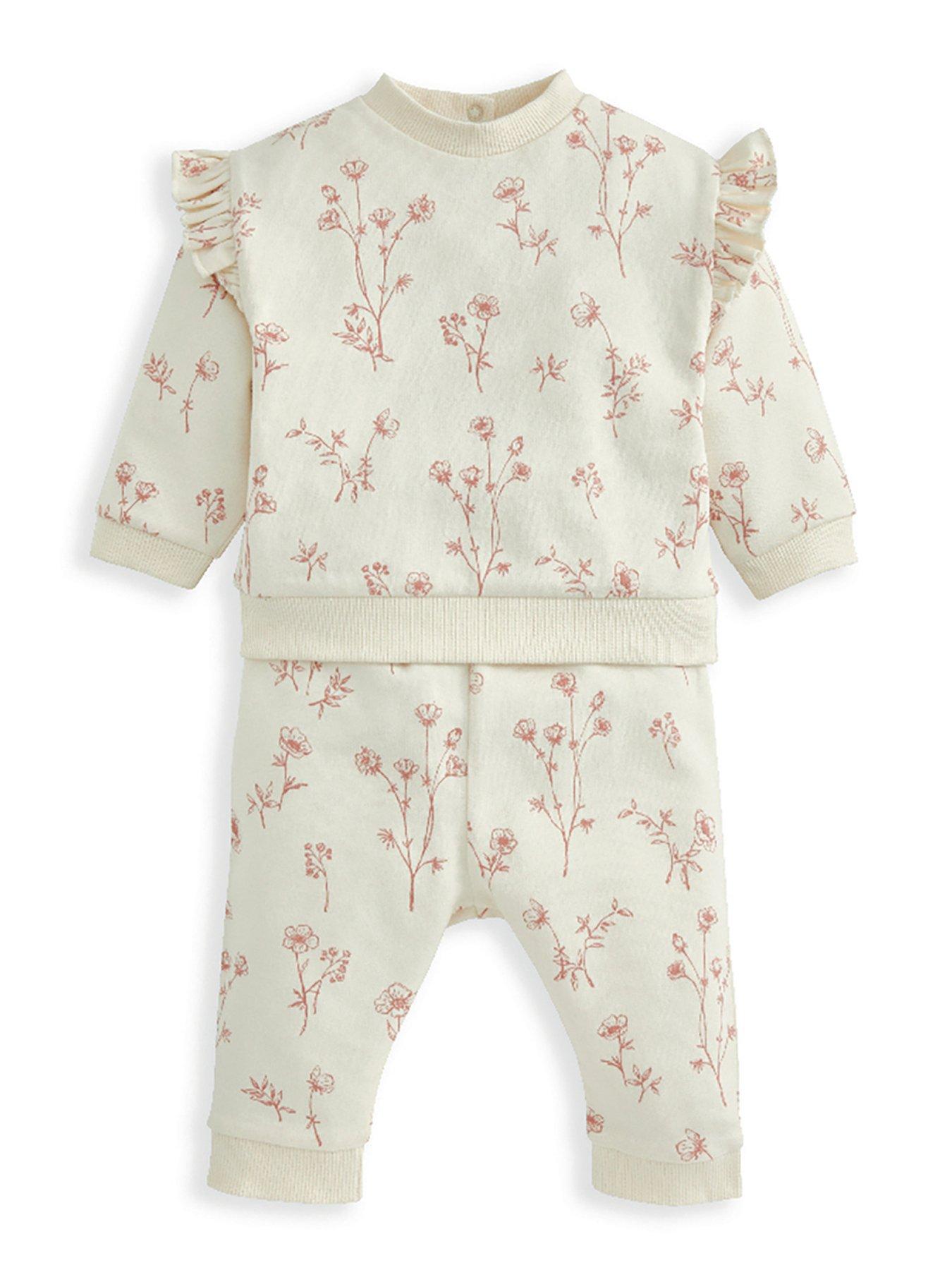 undefined Baby Girls 2 Piece Floral Print Sweatshirt & Leggings Set - Pink