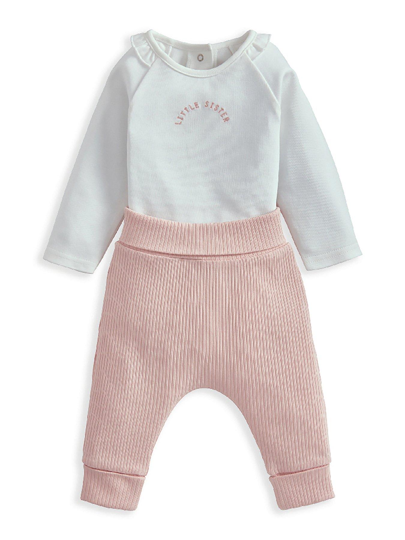 undefined Baby Girls 2 Piece Little Sister Bodysuit & Leggings Set - Pink