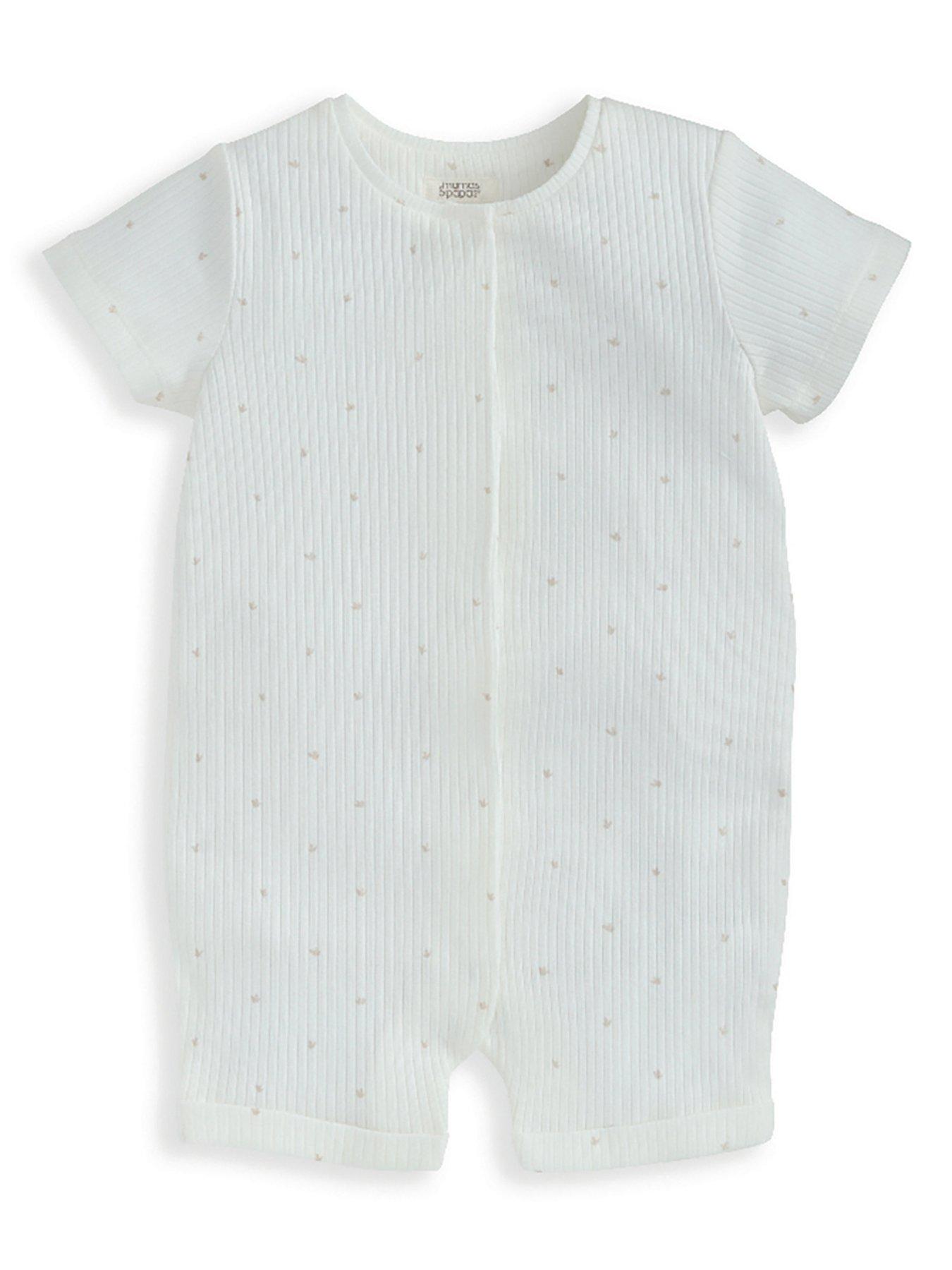 undefined Baby Unisex Spot Print Zip Shortie Romper - White