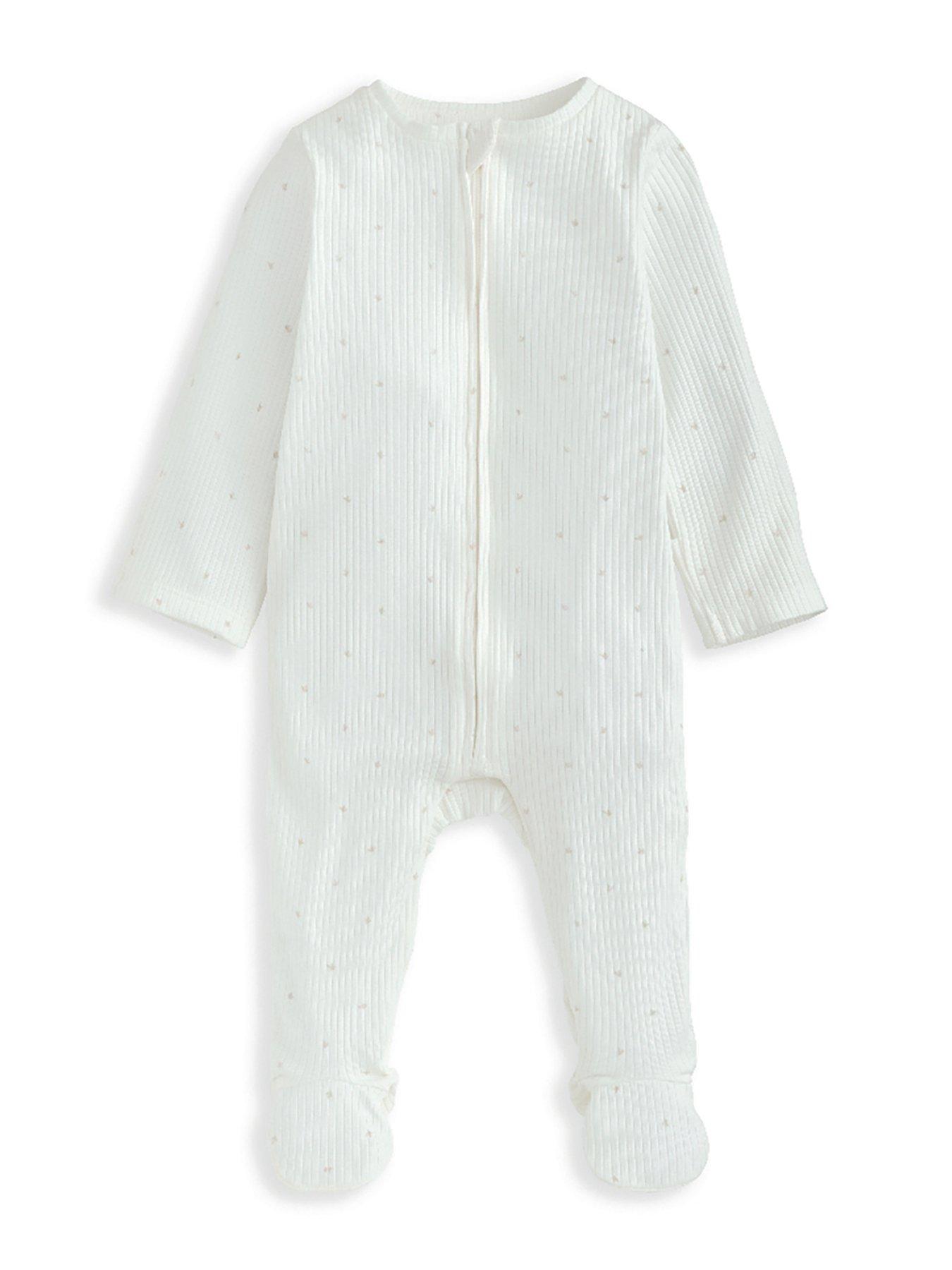 undefined Baby Unisex Spot Print Sleepsuit - White