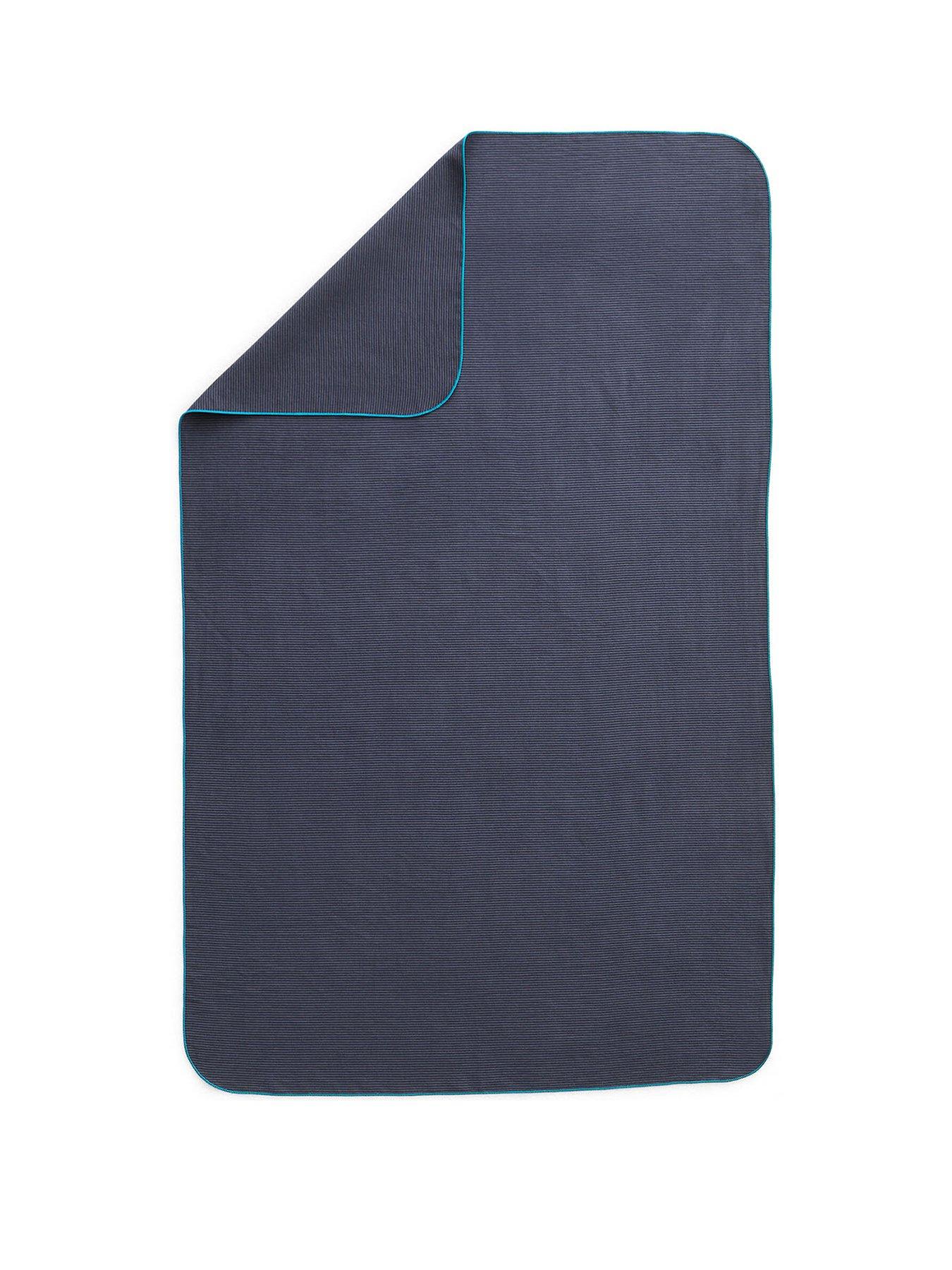 Decathlon Microfibre Swimming Towel Size L 80 x 130 cm - Striped Dark Blue
