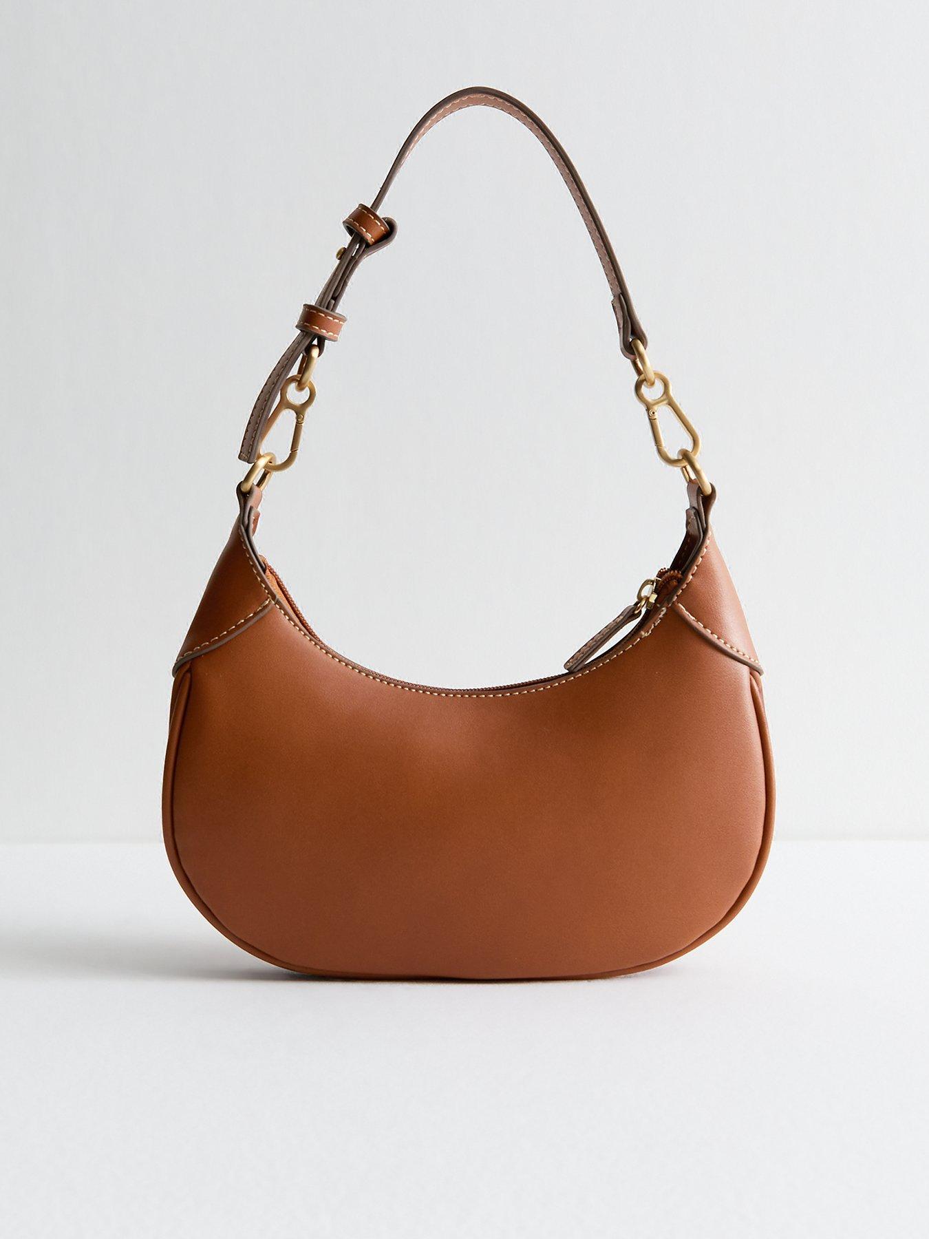 undefined Tan Brown Stitch Detail Mini Shoulder Bag