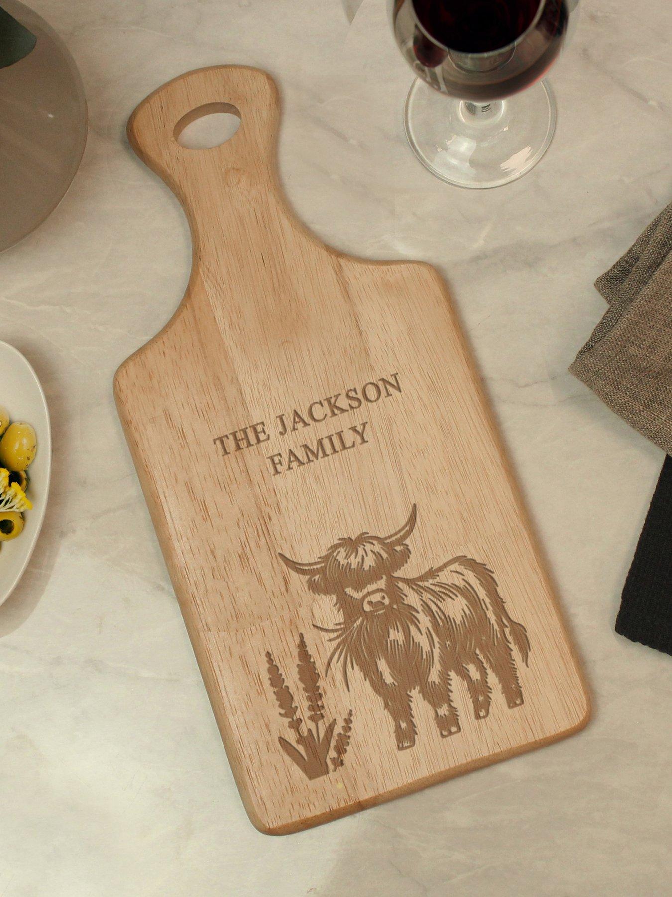 The Personalised Memento Company Personalised Highland Cow Chopping Board