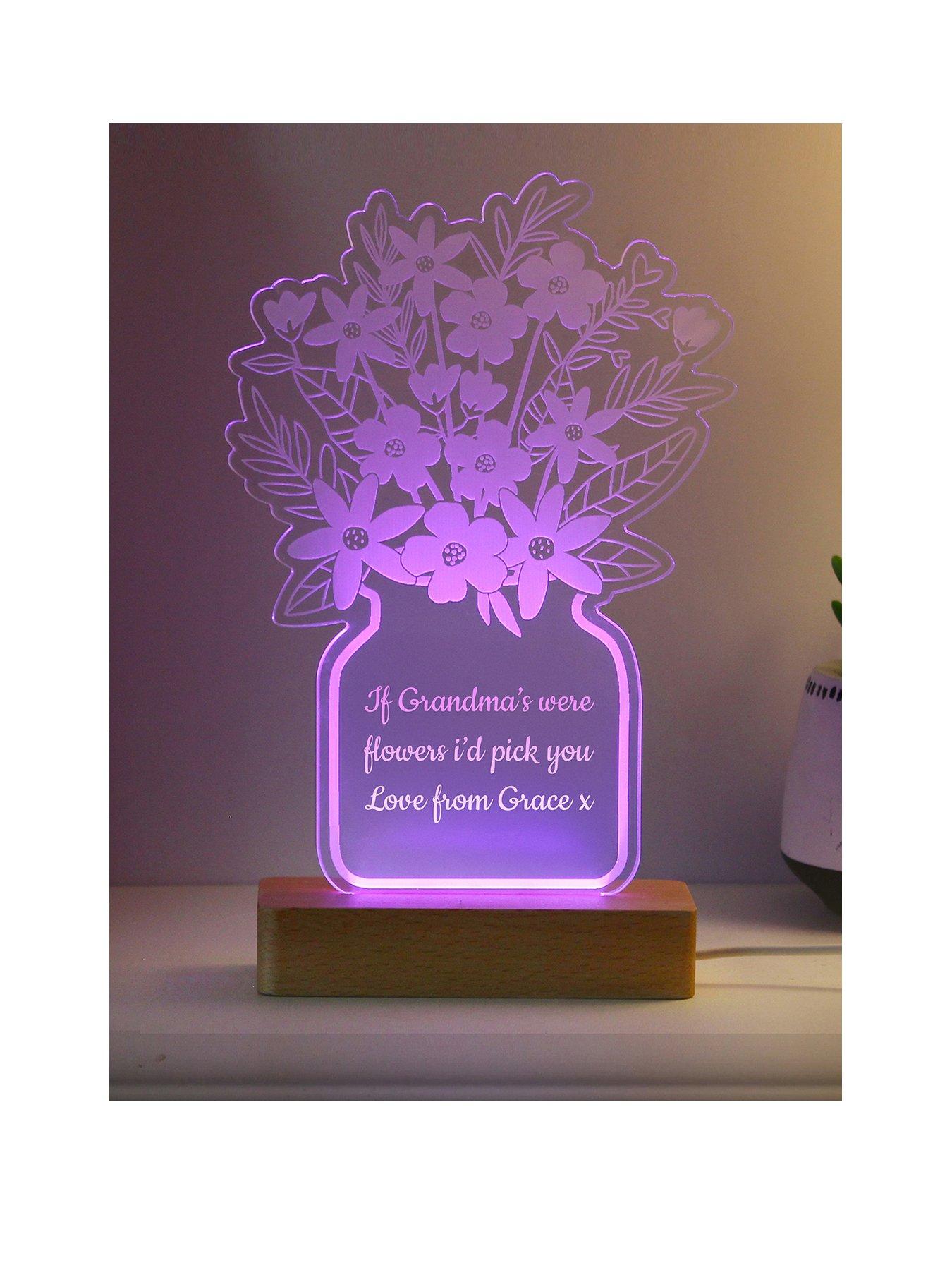 Image 2 of 3 of The Personalised Memento Company Personalised Flower Vase LED Light