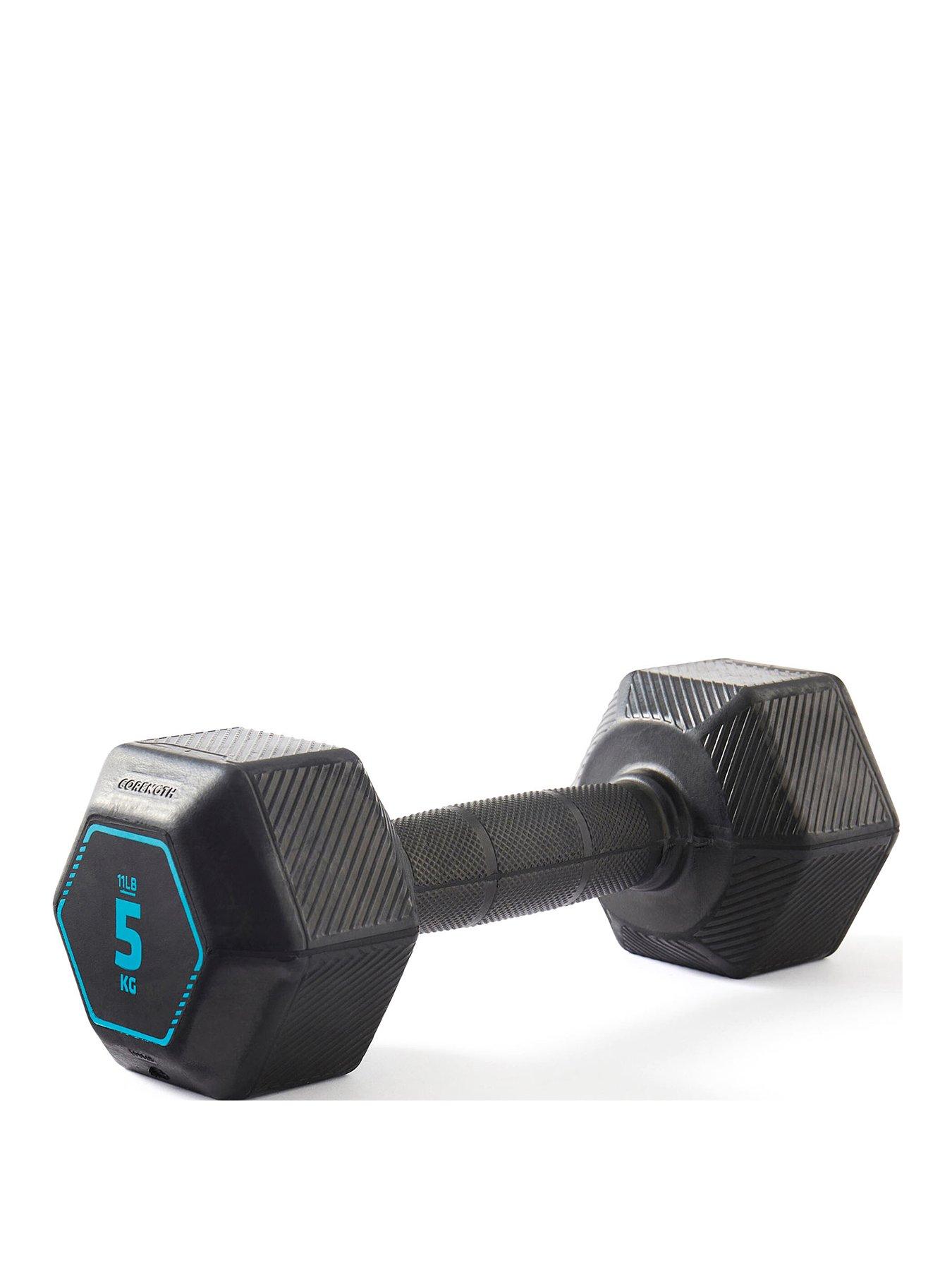 Decathlon 5 kg Cross Training and Weight Training Hexagonal Dumbbell - Black