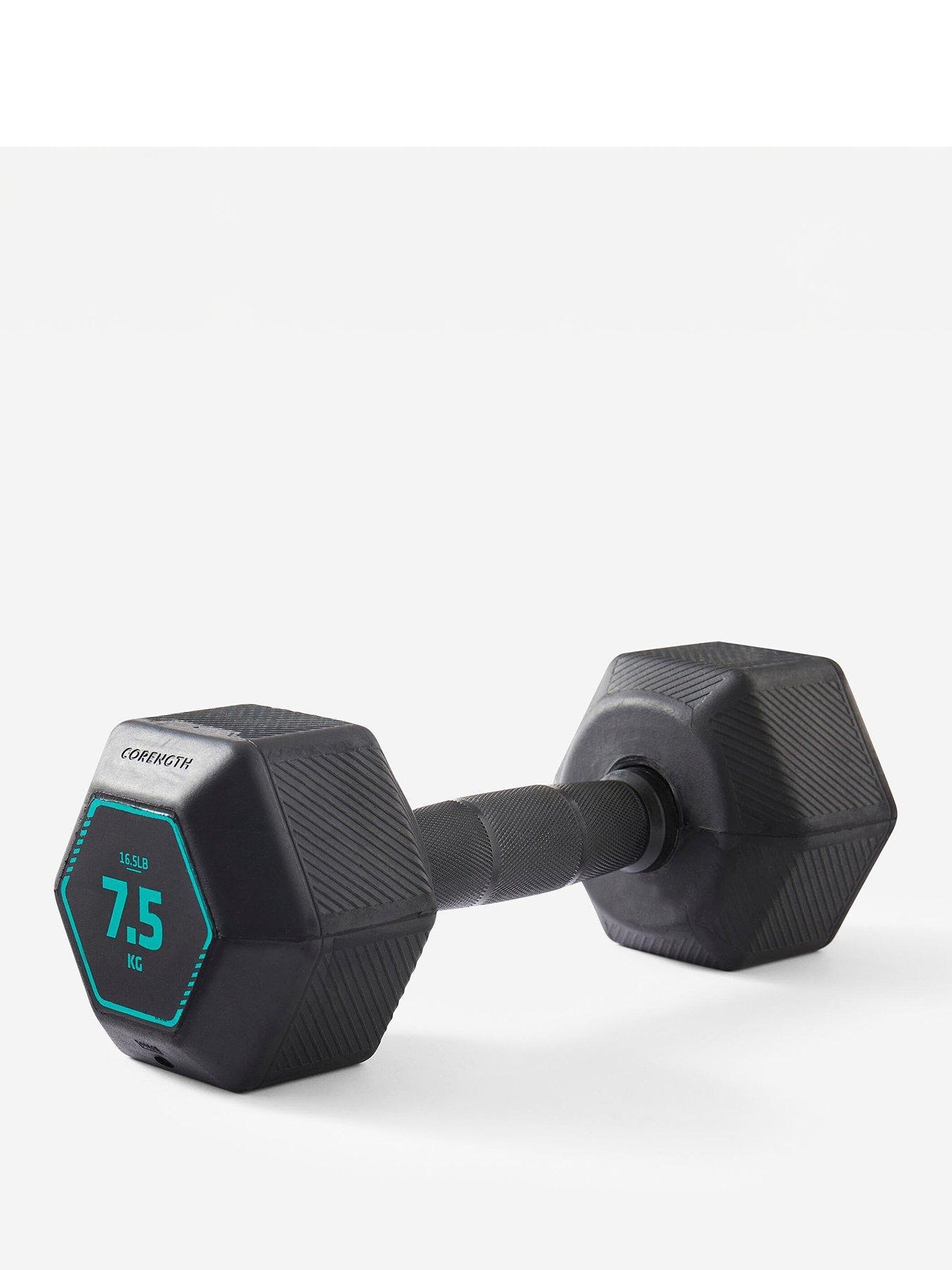 Decathlon 7.5 kg Cross Training and Weight Training Hexagonal Dumbbell - Black