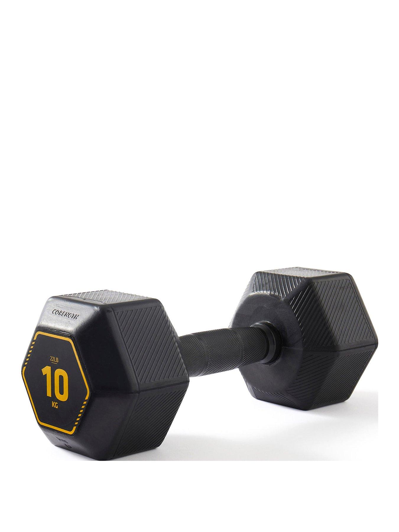 Decathlon 10 kg Cross Training And Weight Training Hexagonal Dumbbell - Black
