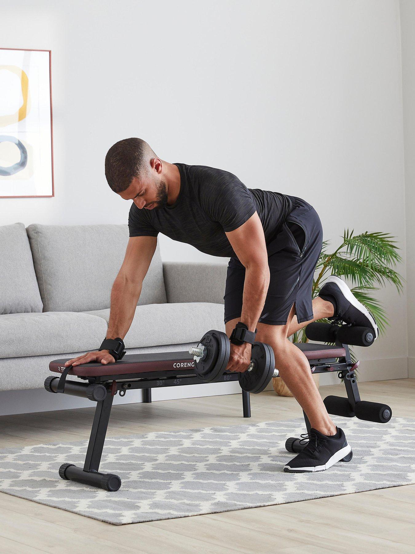 Decathlon Fold-Down Incline Weights Bench With Leg Bar 500 Fold Very