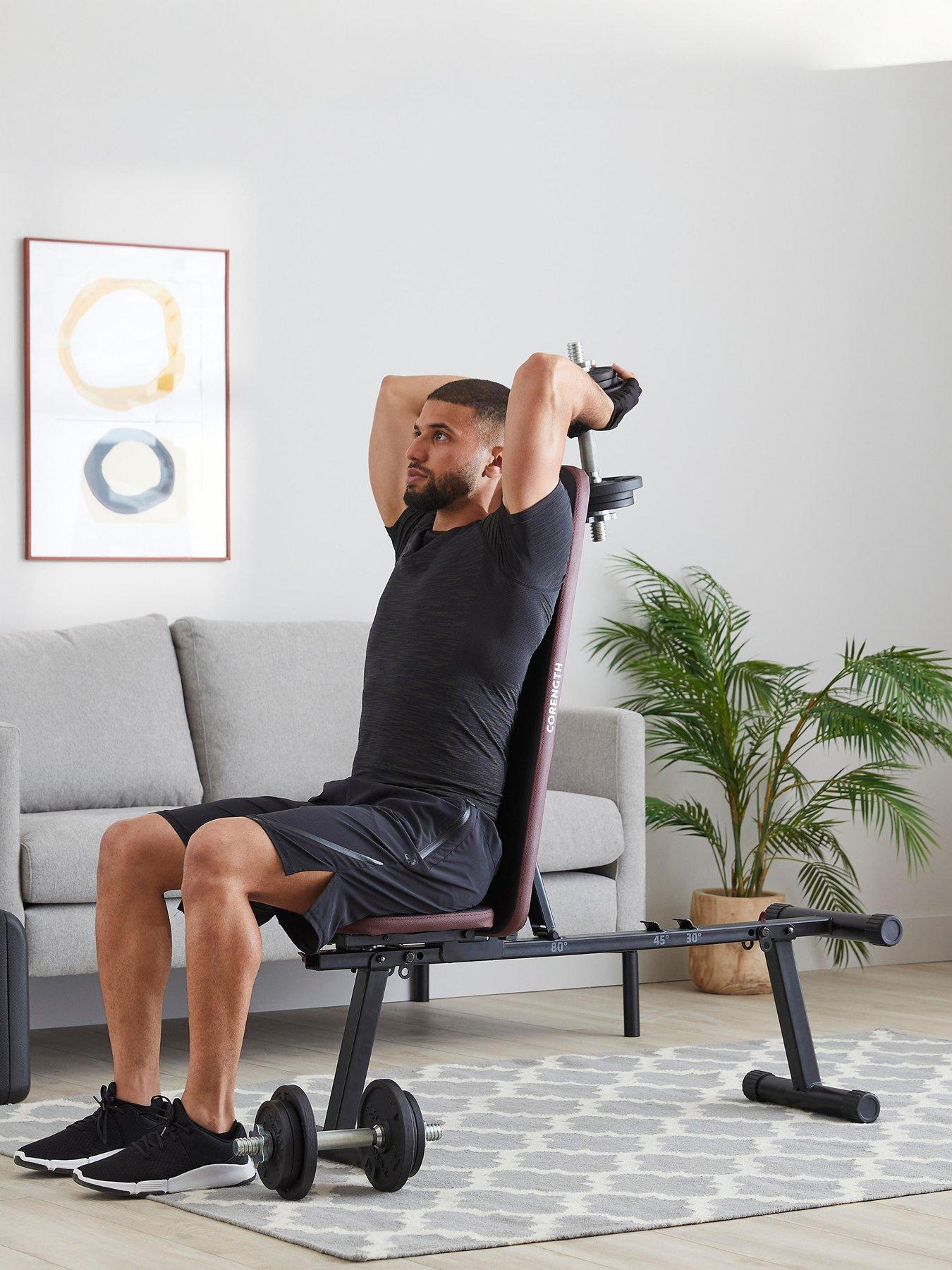 Decathlon Fold-Down Incline Weights Bench With Leg Bar 500 Fold Very