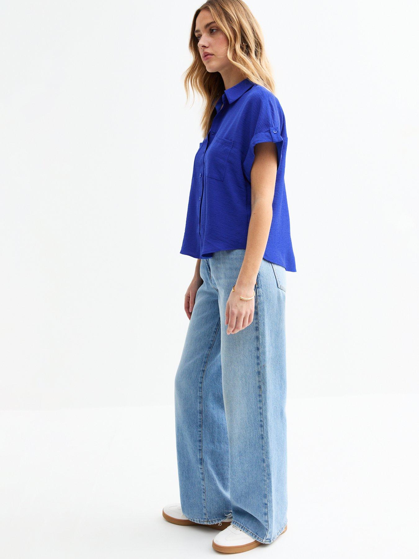 Image 3 of 5 of New Look Resort Short Sleeve Shirt - Blue