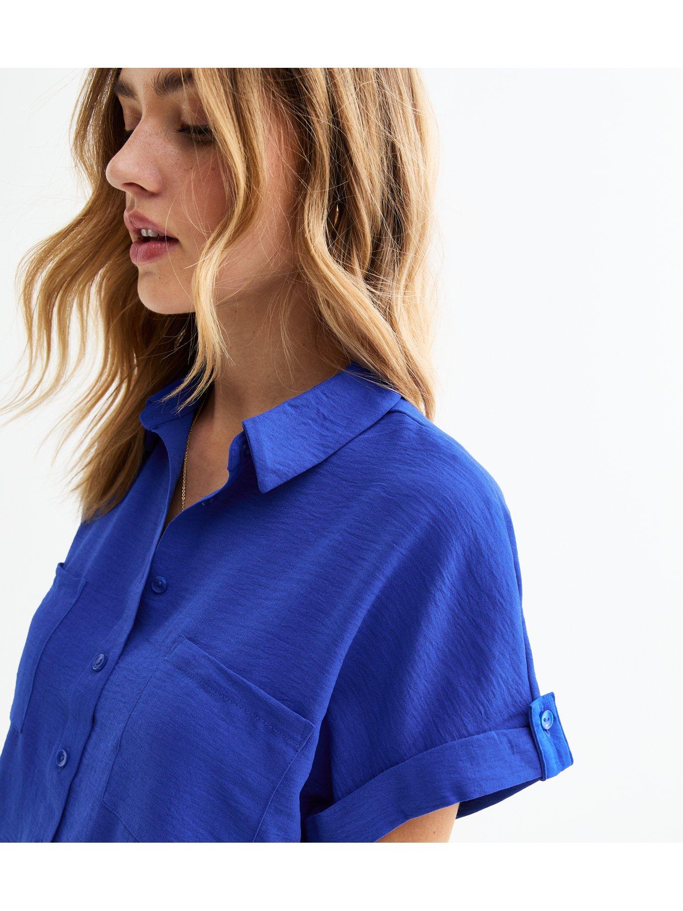 Image 4 of 5 of New Look Resort Short Sleeve Shirt - Blue