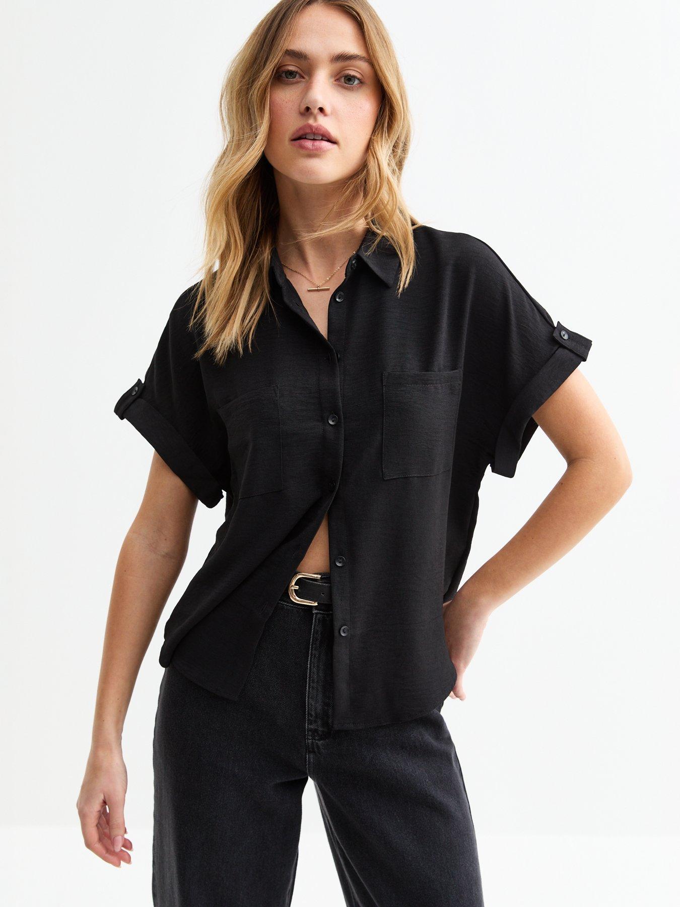 undefined Black Double Chest Pocket Shirt
