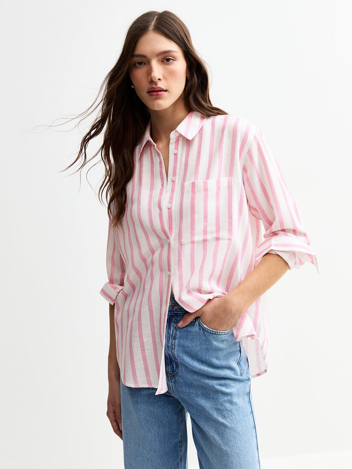 undefined Pink Striped Long Sleeve Shirt