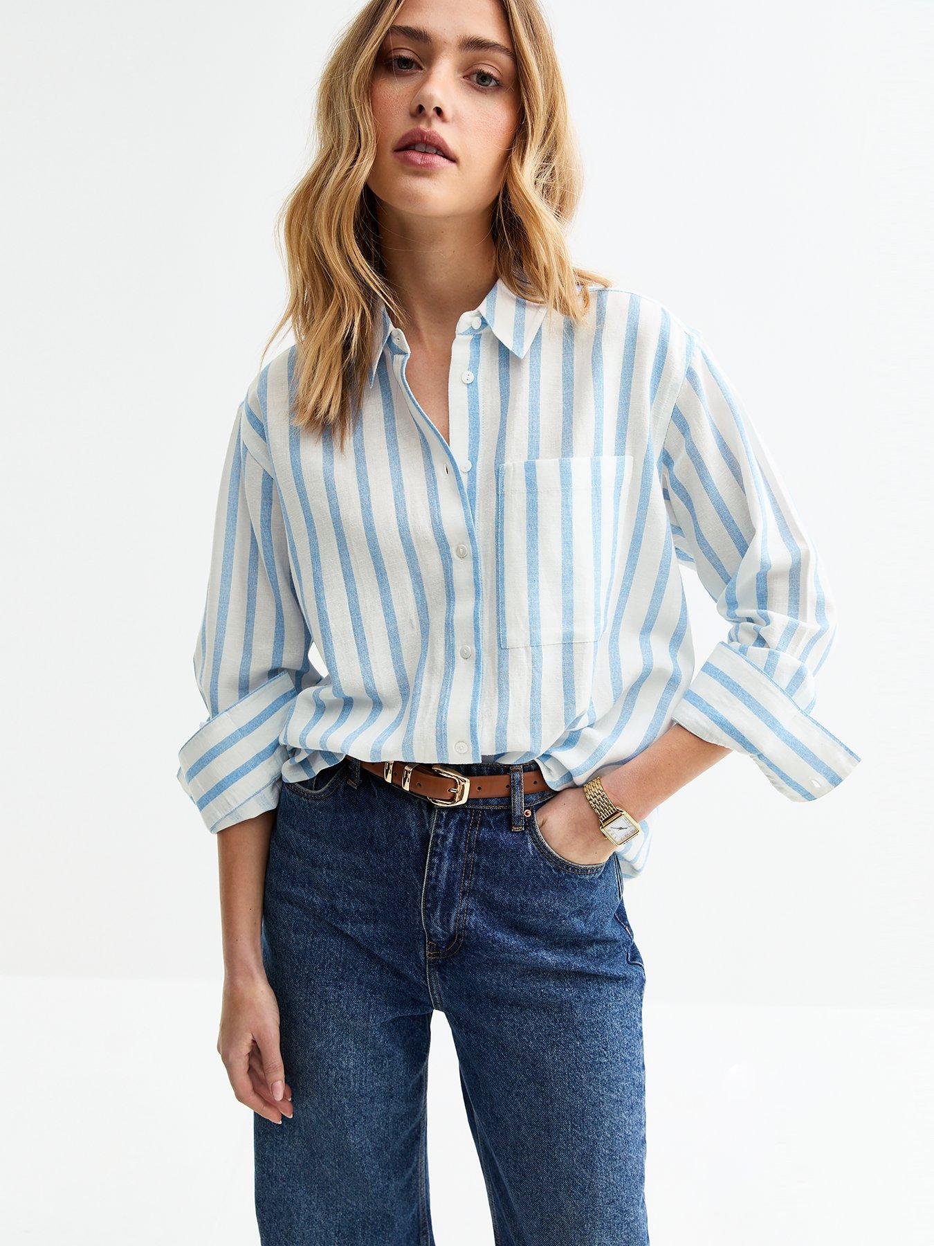 undefined Blue Striped Long Sleeve Shirt