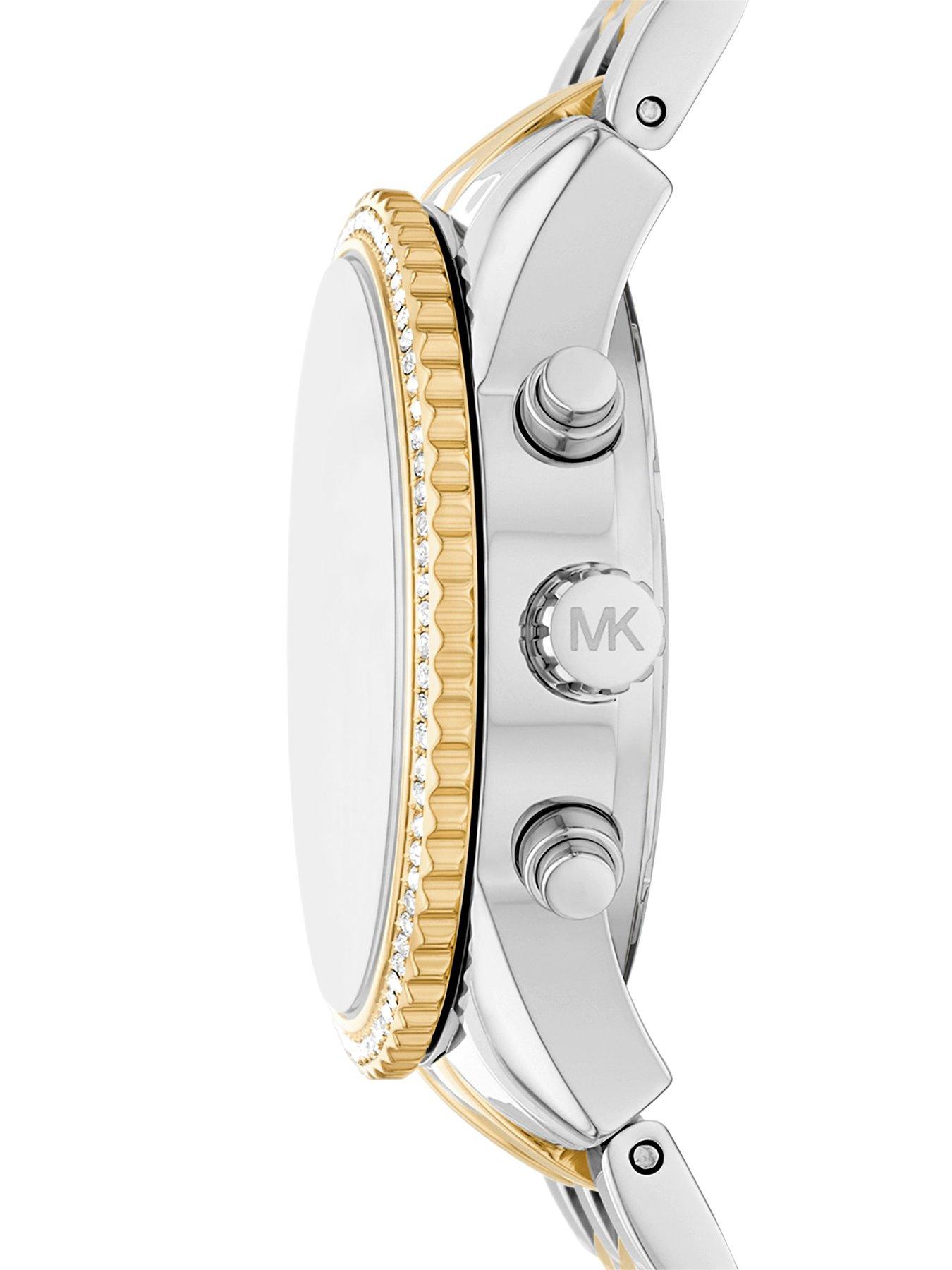 Image 3 of 7 of Michael Kors Womens Mini Bryant Chronograph, Two-Tone Stainless Steel Watch