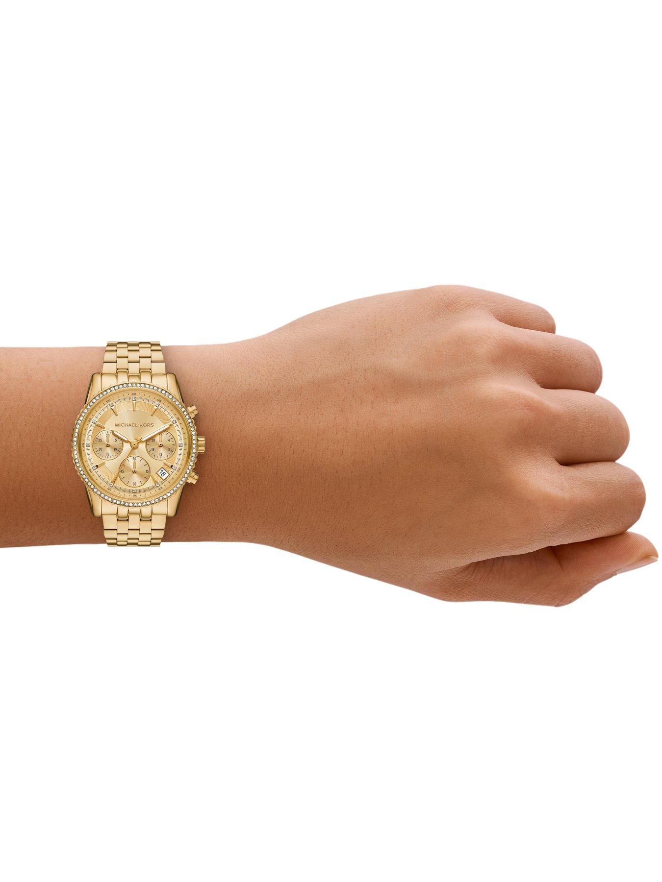 Image 6 of 7 of Michael Kors Womens Mini Bryant Chronograph, Gold-Tone Stainless Steel Watch