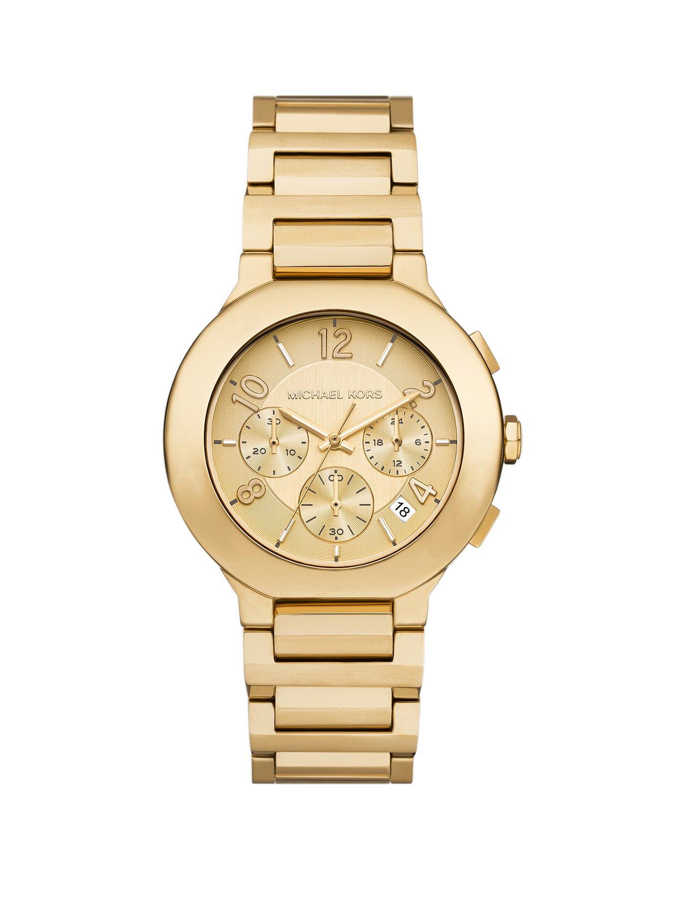 Product photograph of Michael Kors Women S Gramercy Chronograph Gold-tone Stainless Steel Watch Mk7520 from very.co.uk