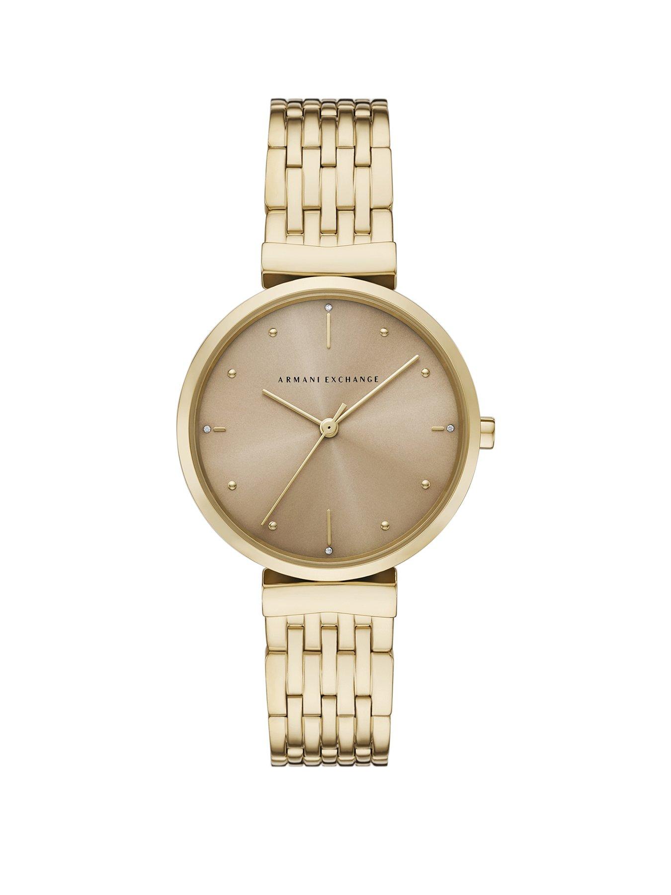 undefined Women's Three-Hand, Gold-Tone Stainless Steel Watch, AX5916