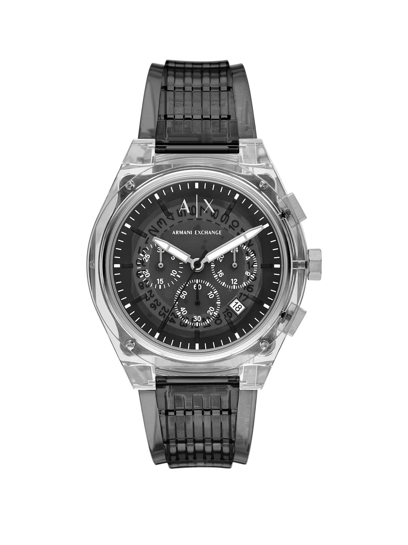 Armani Exchange Men's Chronograph Clear Nylon Watch [AX4167]