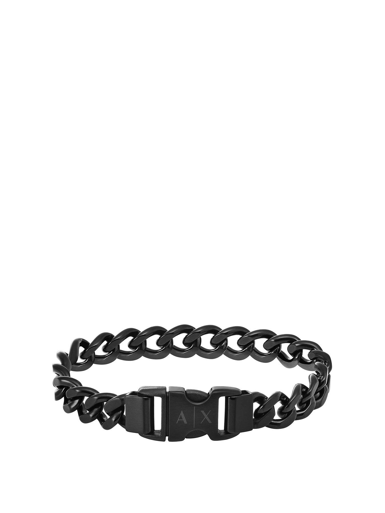 undefined Men's Black Stainless Steel Chain Bracelet