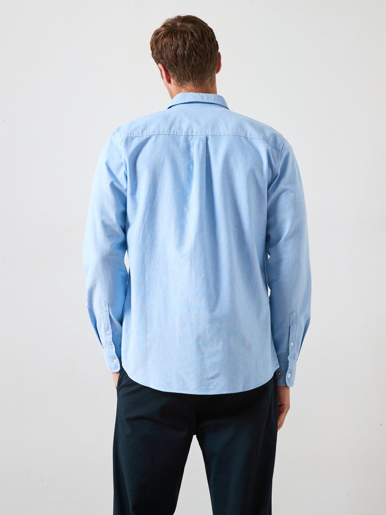 Image 2 of 6 of The Very Collection Long Sleeve Button Down Oxford Shirt - Light Blue