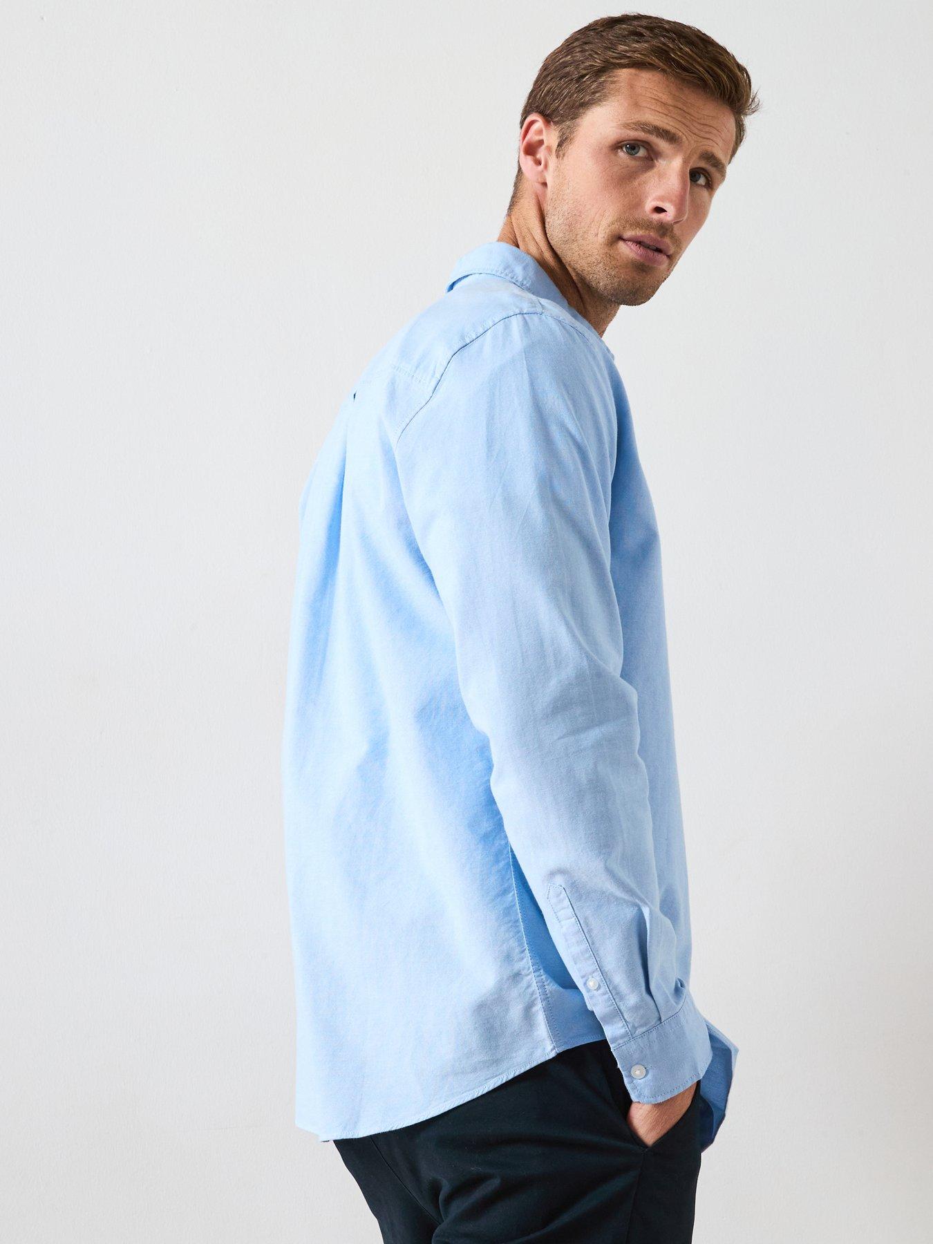 Image 5 of 6 of The Very Collection Long Sleeve Button Down Oxford Shirt - Light Blue