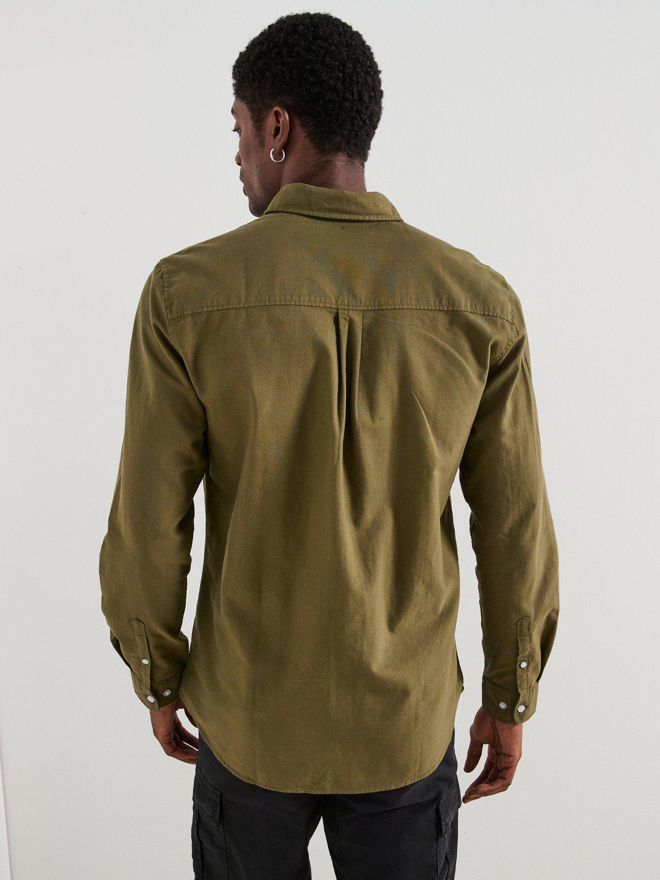 Image 2 of 6 of Very Man Long Sleeve Button Down Oxford Shirt - Khaki
