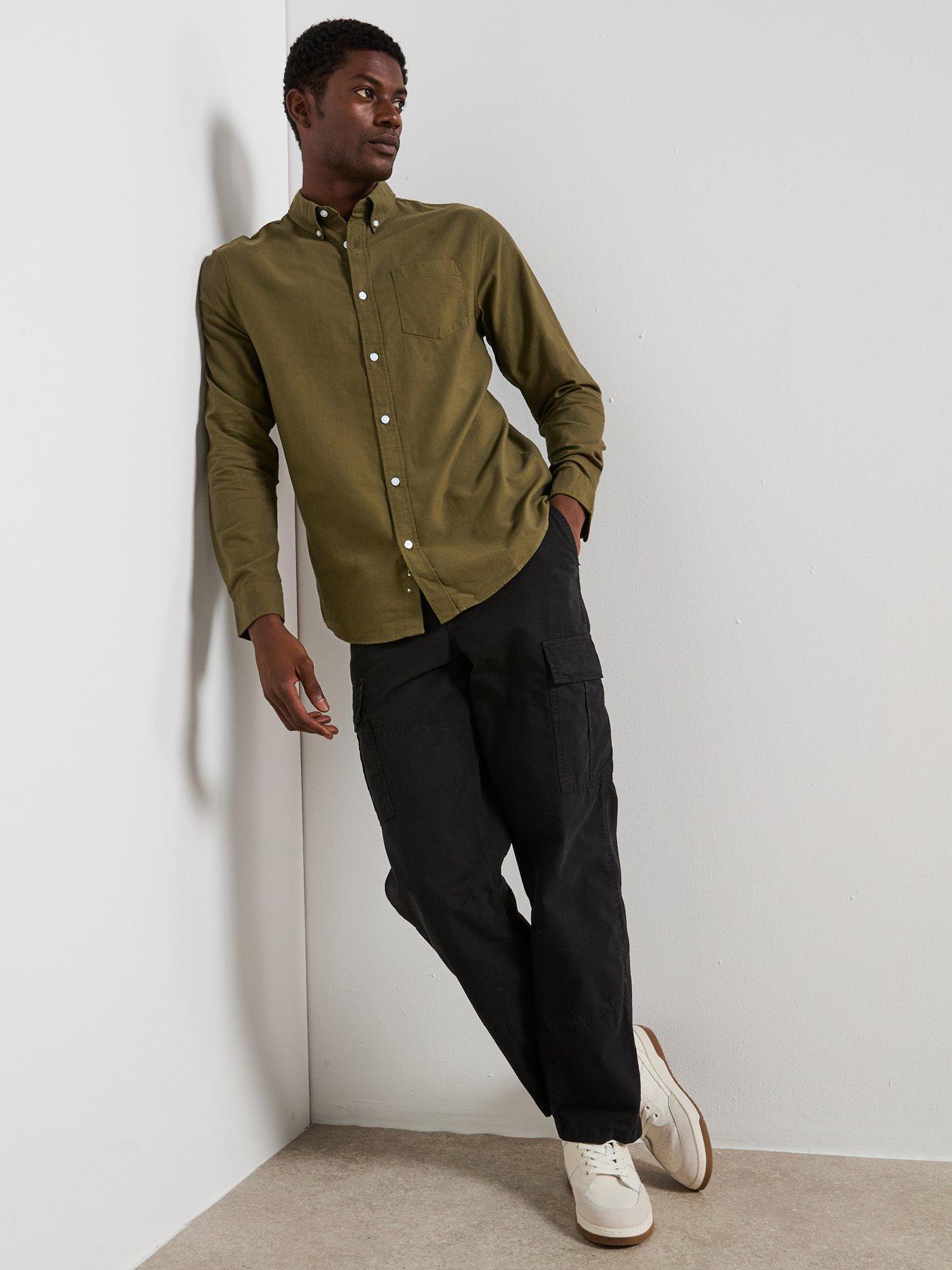 Image 3 of 6 of Very Man Long Sleeve Button Down Oxford Shirt - Khaki
