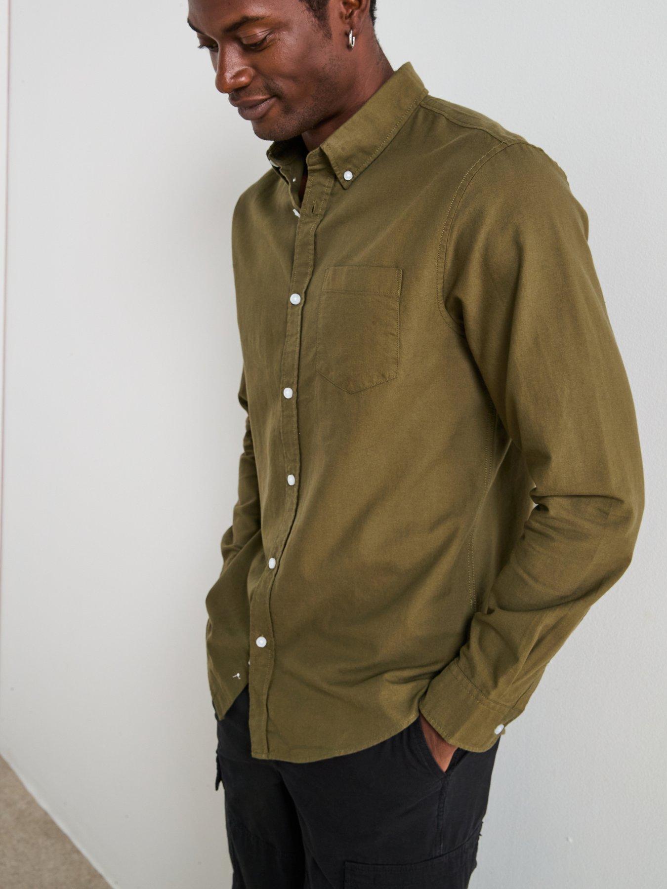 Image 4 of 6 of Very Man Long Sleeve Button Down Oxford Shirt - Khaki