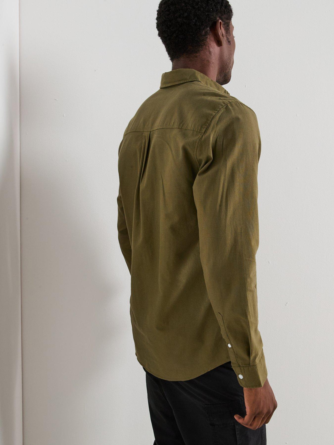 Image 5 of 6 of Very Man Long Sleeve Button Down Oxford Shirt - Khaki
