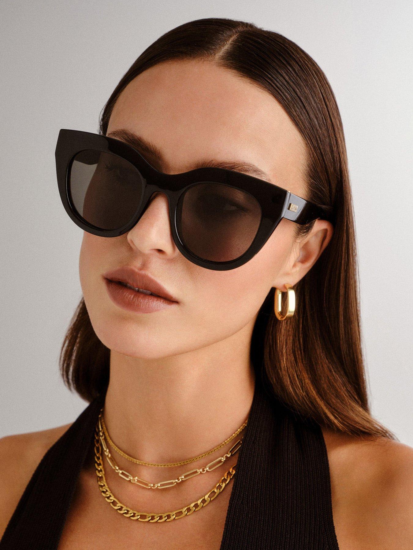 LE SPECS Air Heart / Gold Sunglasses - Black