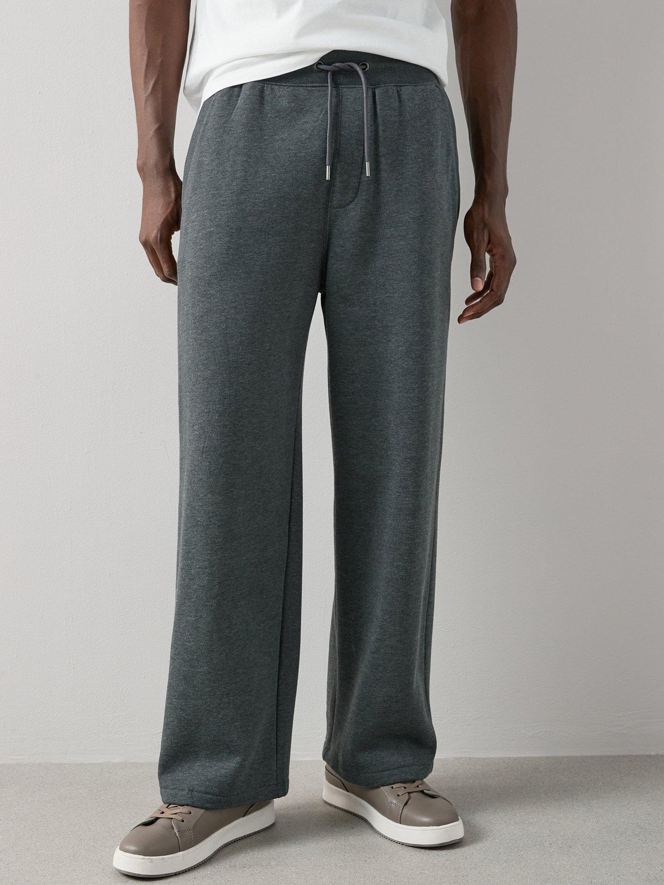 The Very Collection Cotton Blend Essential Oversized Open Hem Joggers - Charcoal