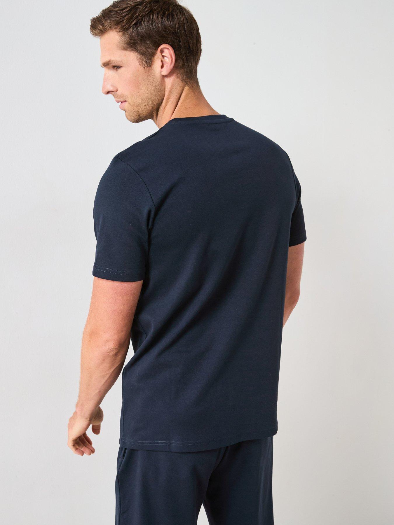 Image 2 of 6 of Very Man Pure Cotton Interlock T-shirt And Short Set - Navy
