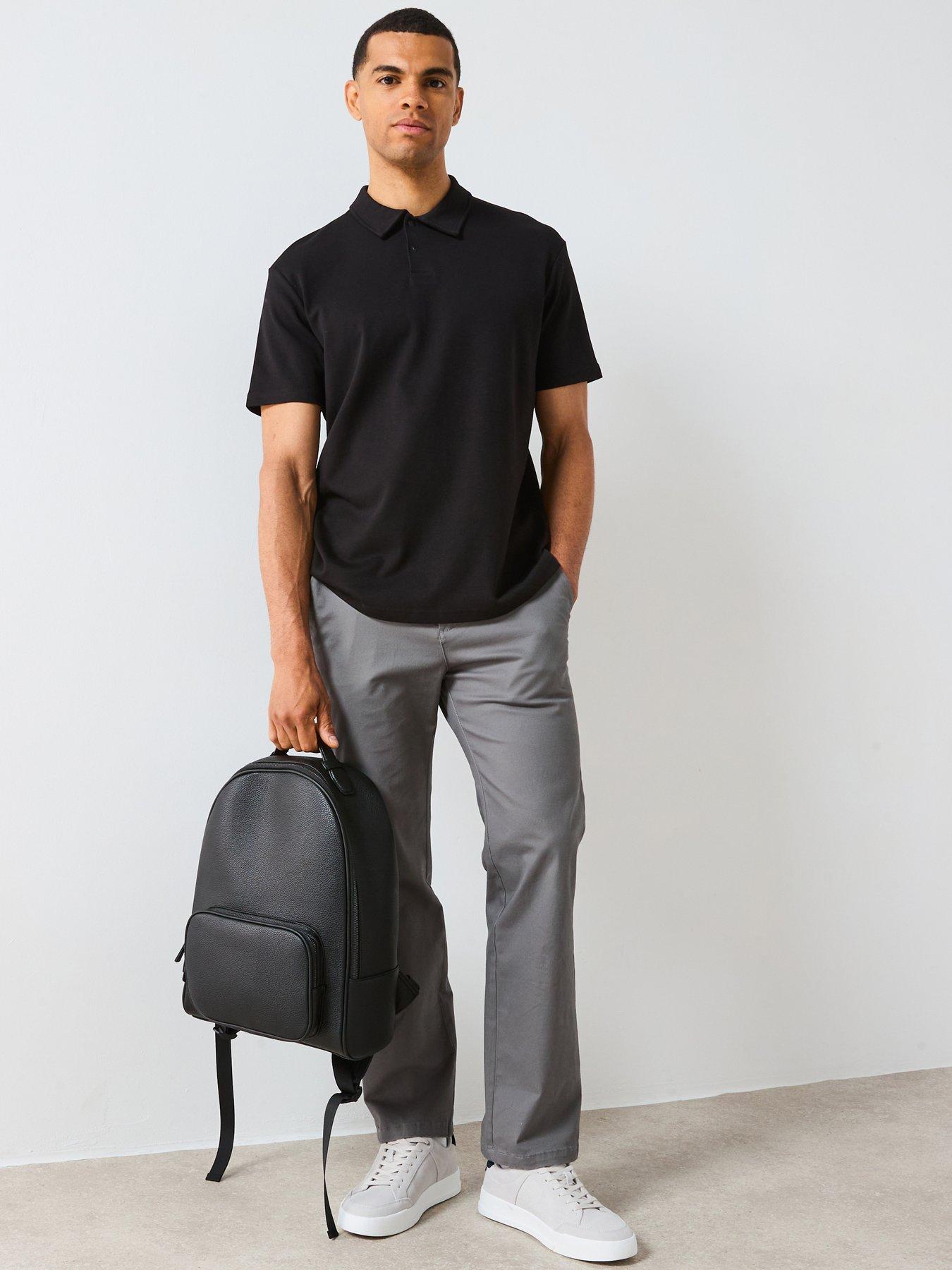 undefined Interlock Popper Polo Top - Black