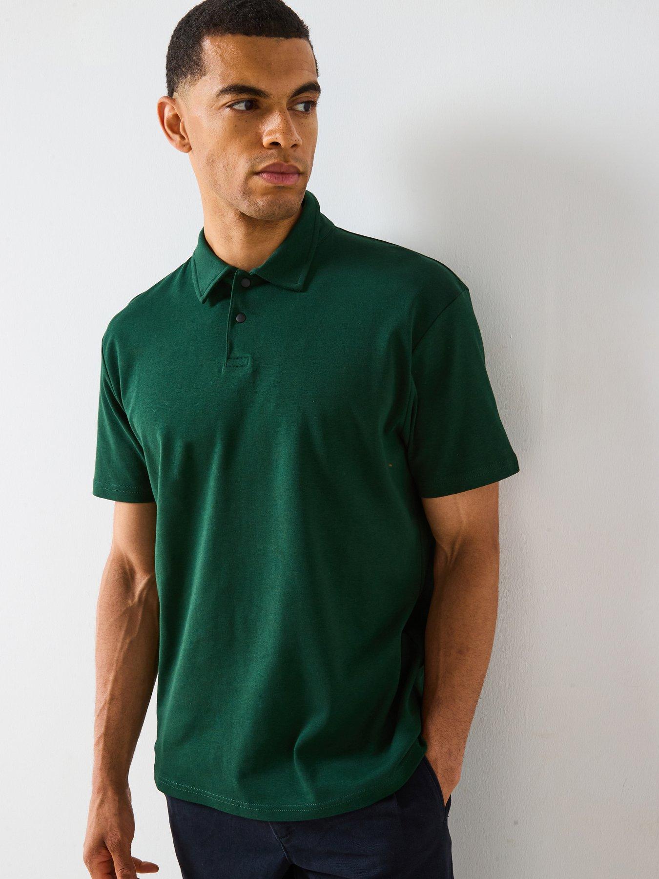 undefined Interlock Popper Polo Top - Green