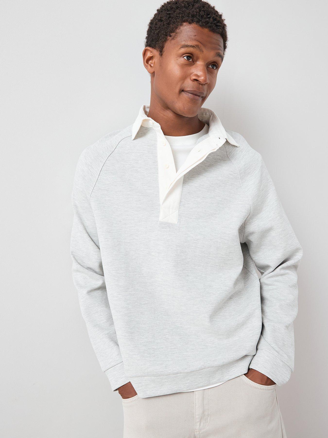 Very Man Oversized Polo Sweatshirt - Grey