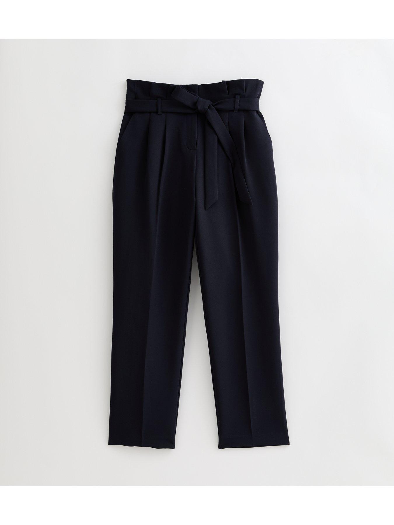 Image 5 of 5 of New Look Navy Paperbag Trousers