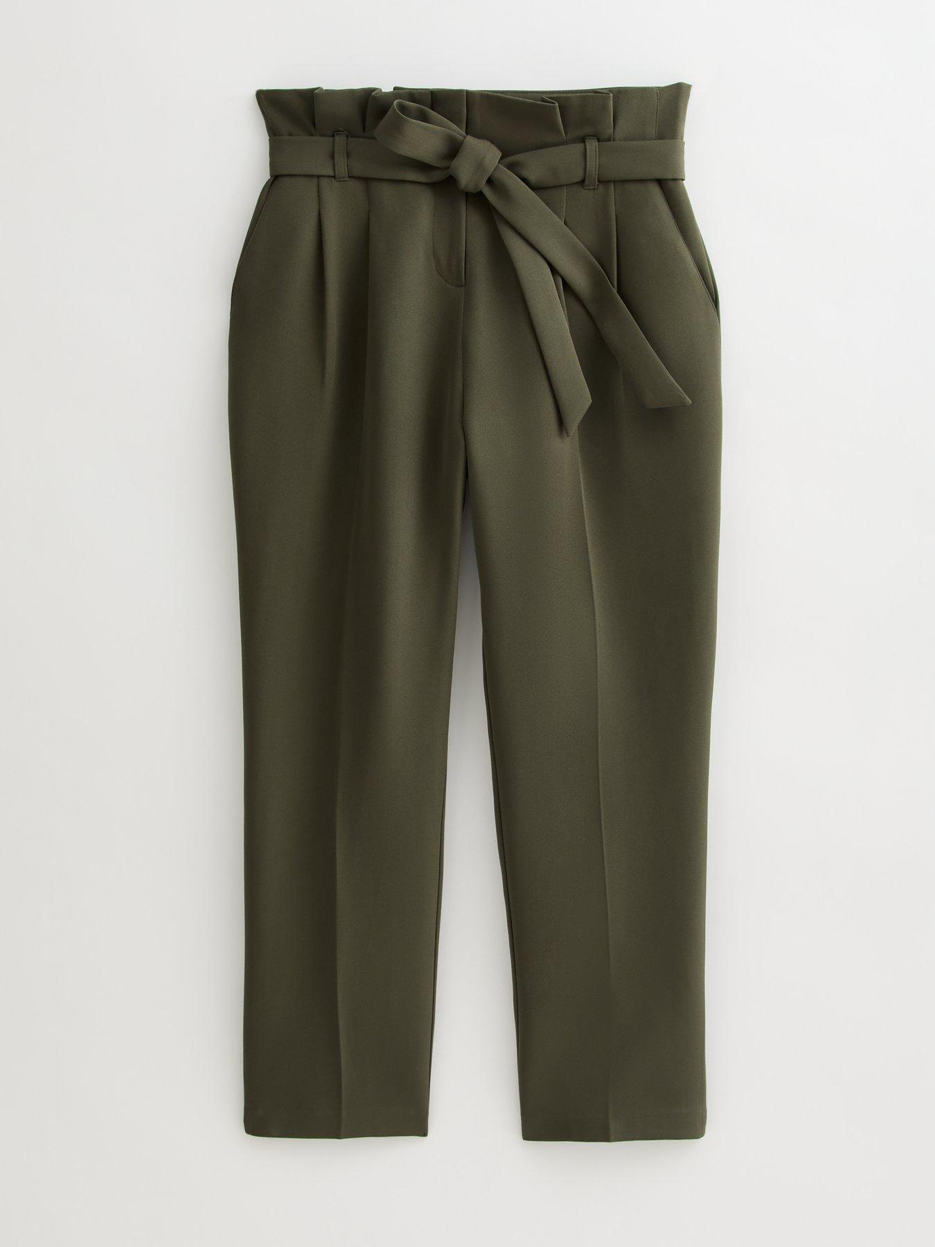 New Look Paperbag Trousers Green Very