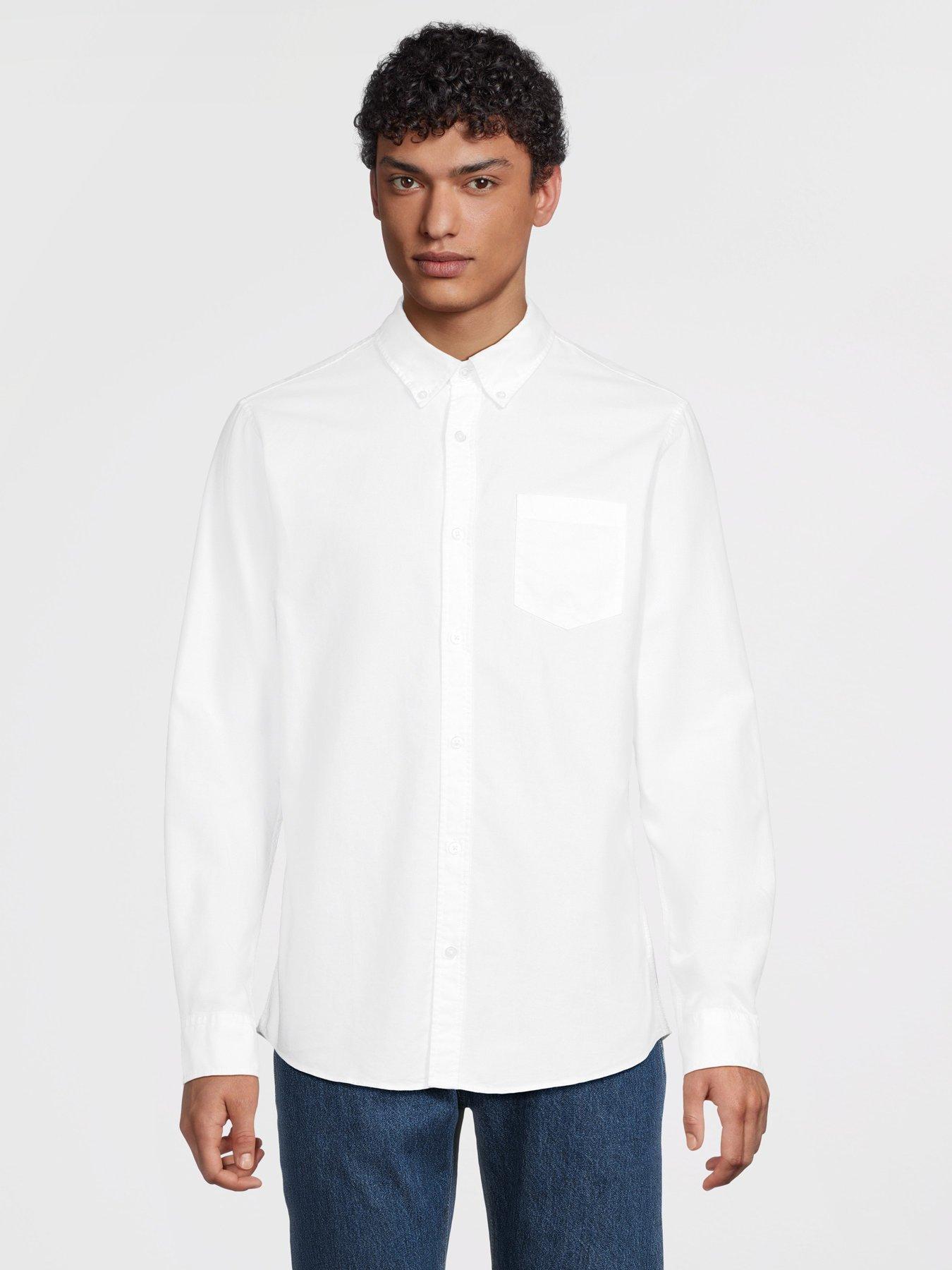 Image 2 of 7 of Very Man 2 Pack Long Sleeve Oxford Shirt - Navy/White