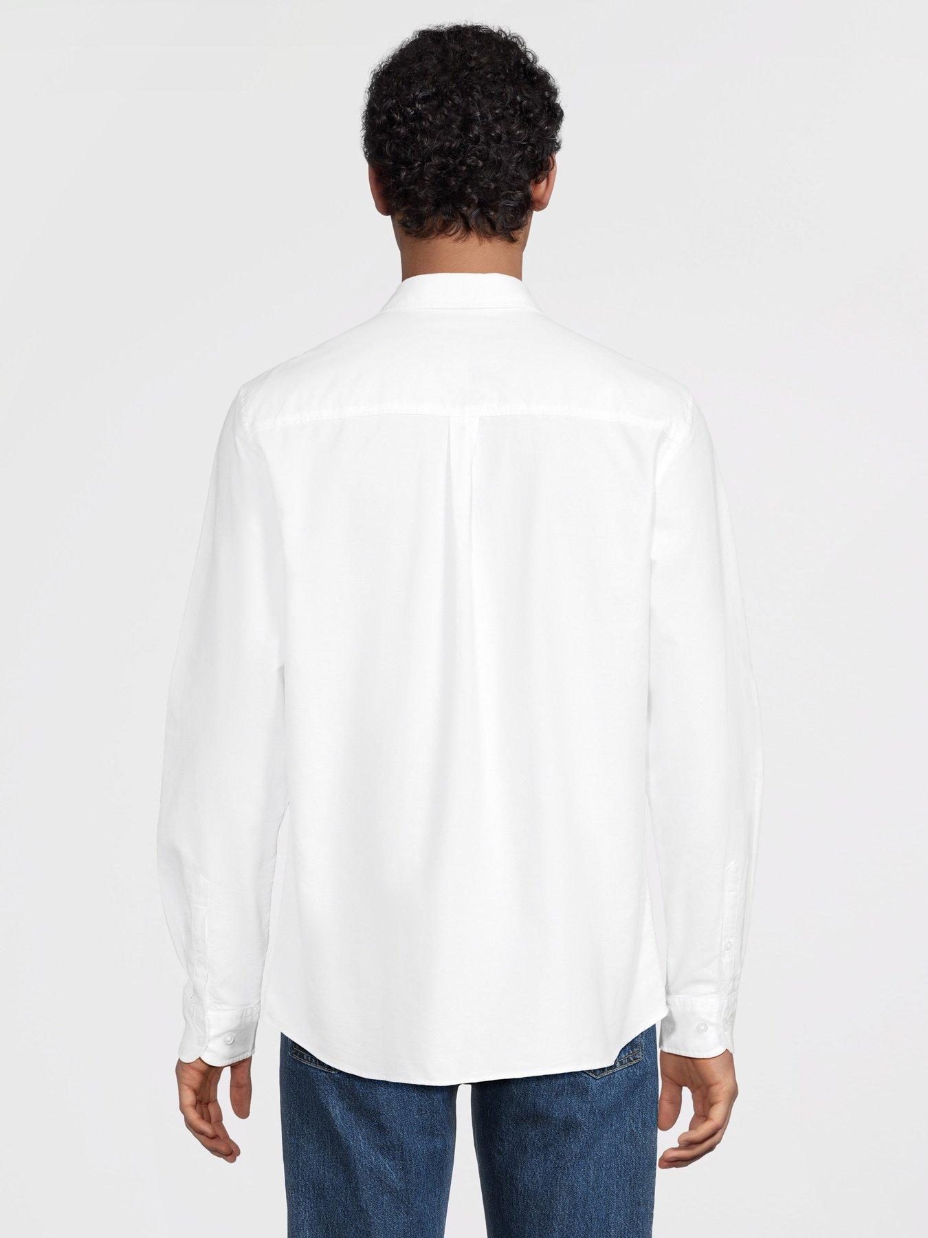 Image 3 of 7 of Very Man 2 Pack Long Sleeve Oxford Shirt - Navy/White
