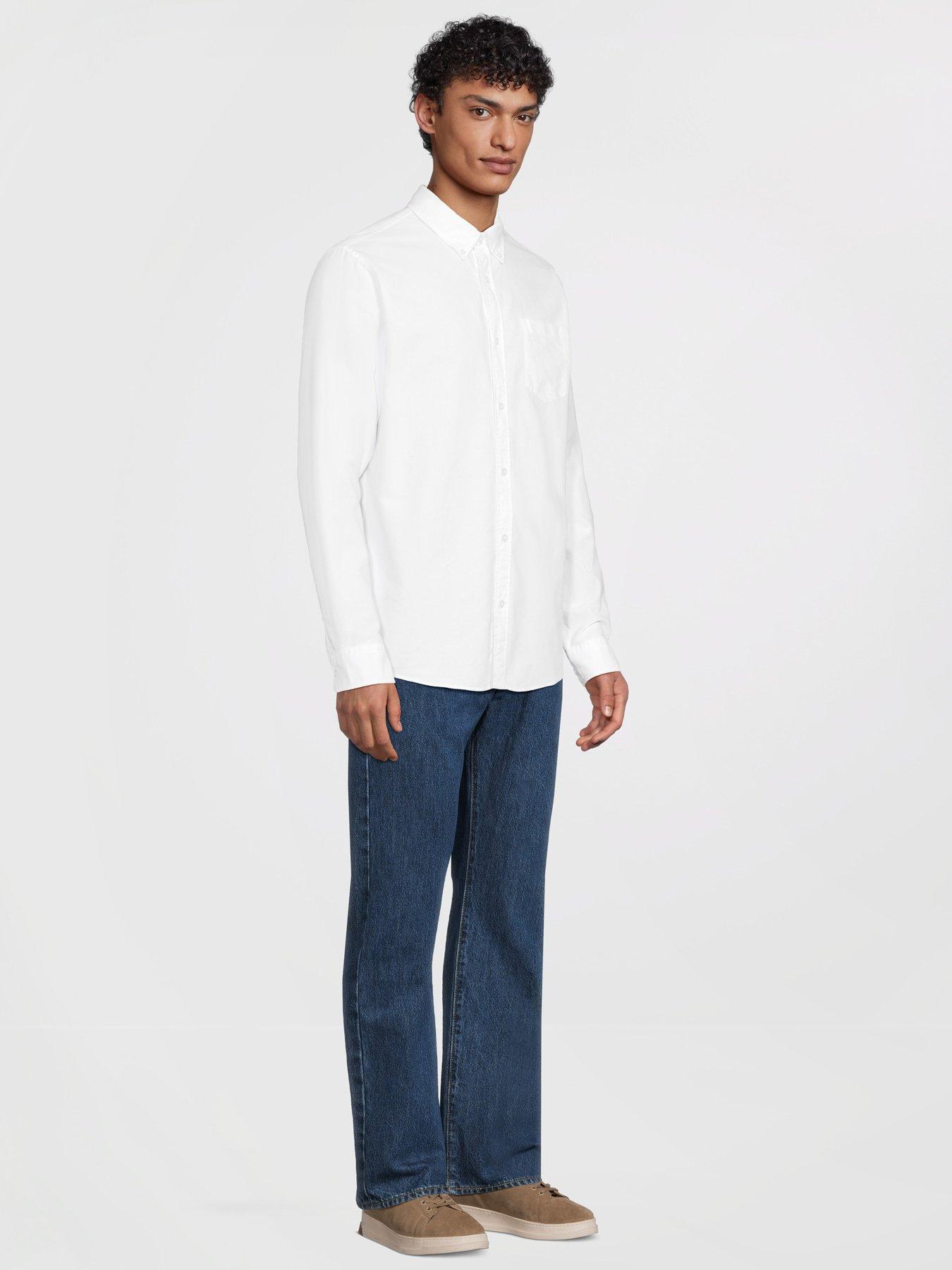 Image 5 of 7 of Very Man 2 Pack Long Sleeve Oxford Shirt - Navy/White